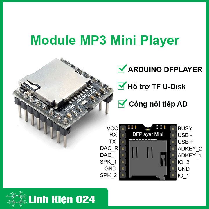 Module  MP3 Mini Player FOR-ARDUINO DFPLAYER (K5I8-1)