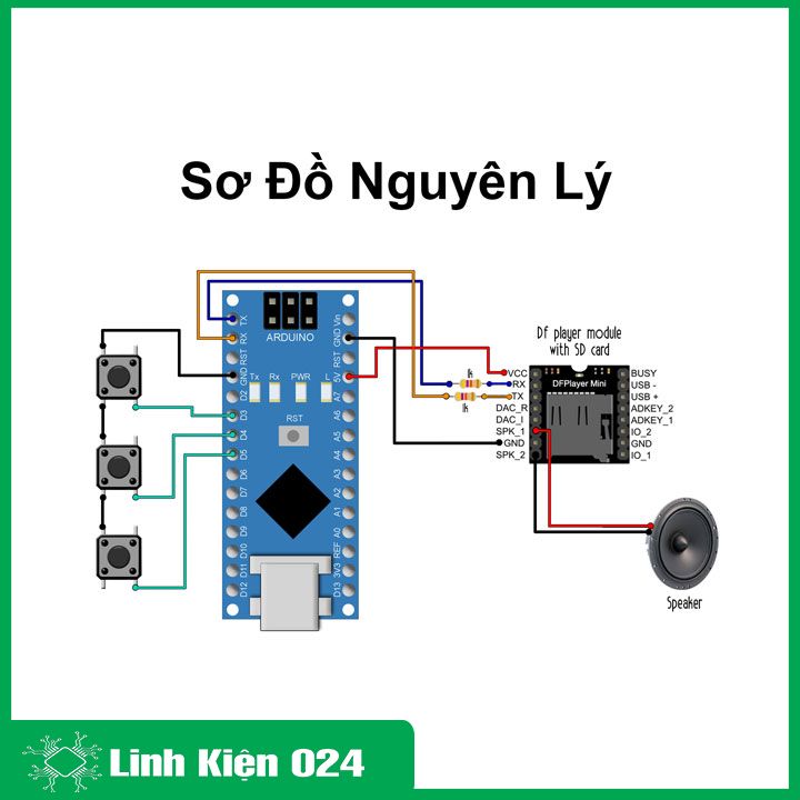 Module  MP3 Mini Player FOR-ARDUINO DFPLAYER (K5I8-1)