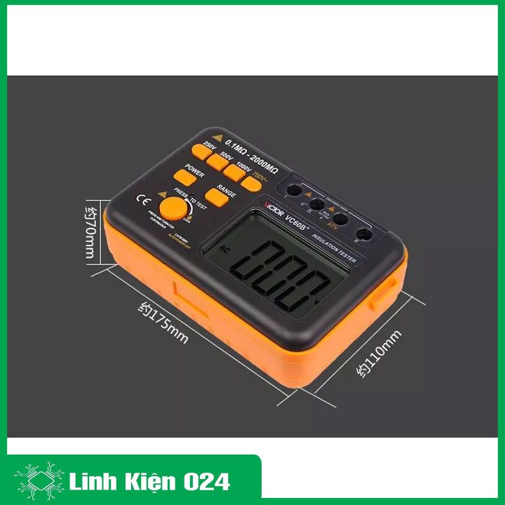 Đông Hồ Đo Điện Trở Cách Điện Megohm Kỹ Thuật Số VC60+