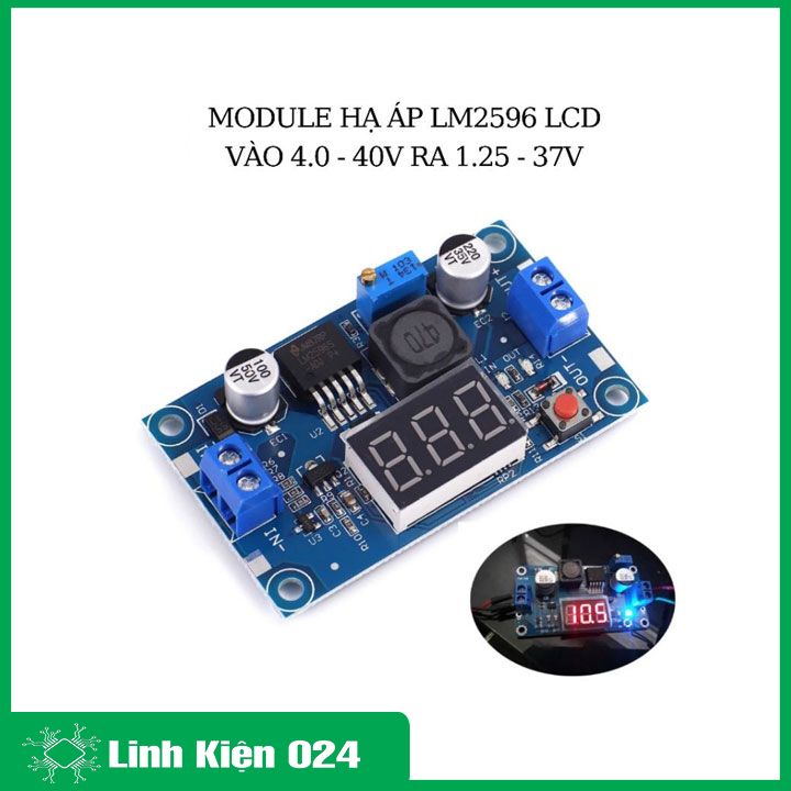 Module Buck Hạ Áp LM2596 Màn Hình Hiển Thị Led In 4-40V Out 1.25-37V 3A (K2F8)