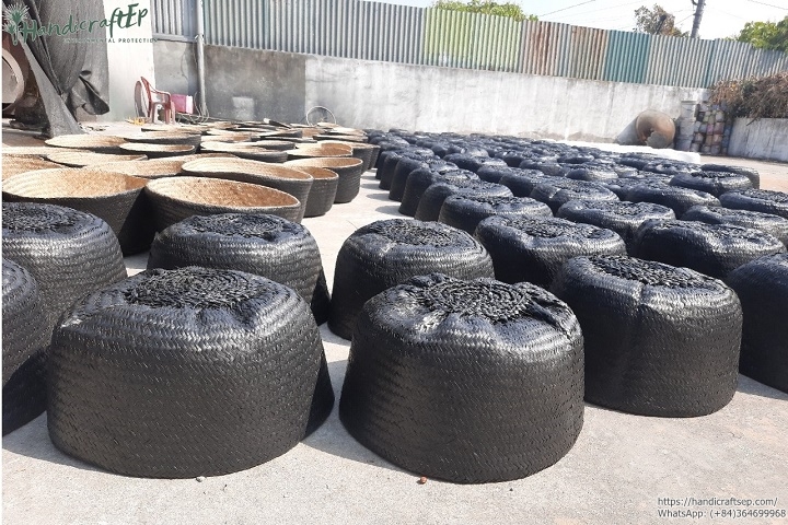 Giỏ cói đan bằng sợi cỏ biển trồng cây tuyệt đẹp