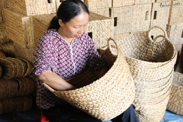 Nghề đan bèo tây xuất ngoại ở tỉnh Ninh Bình