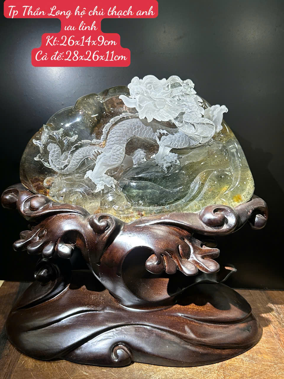 Thần Long Hộ Chủ thạch anh ưu linh – Trấn trạch bảo an, xua tà khí và vững bước công danh