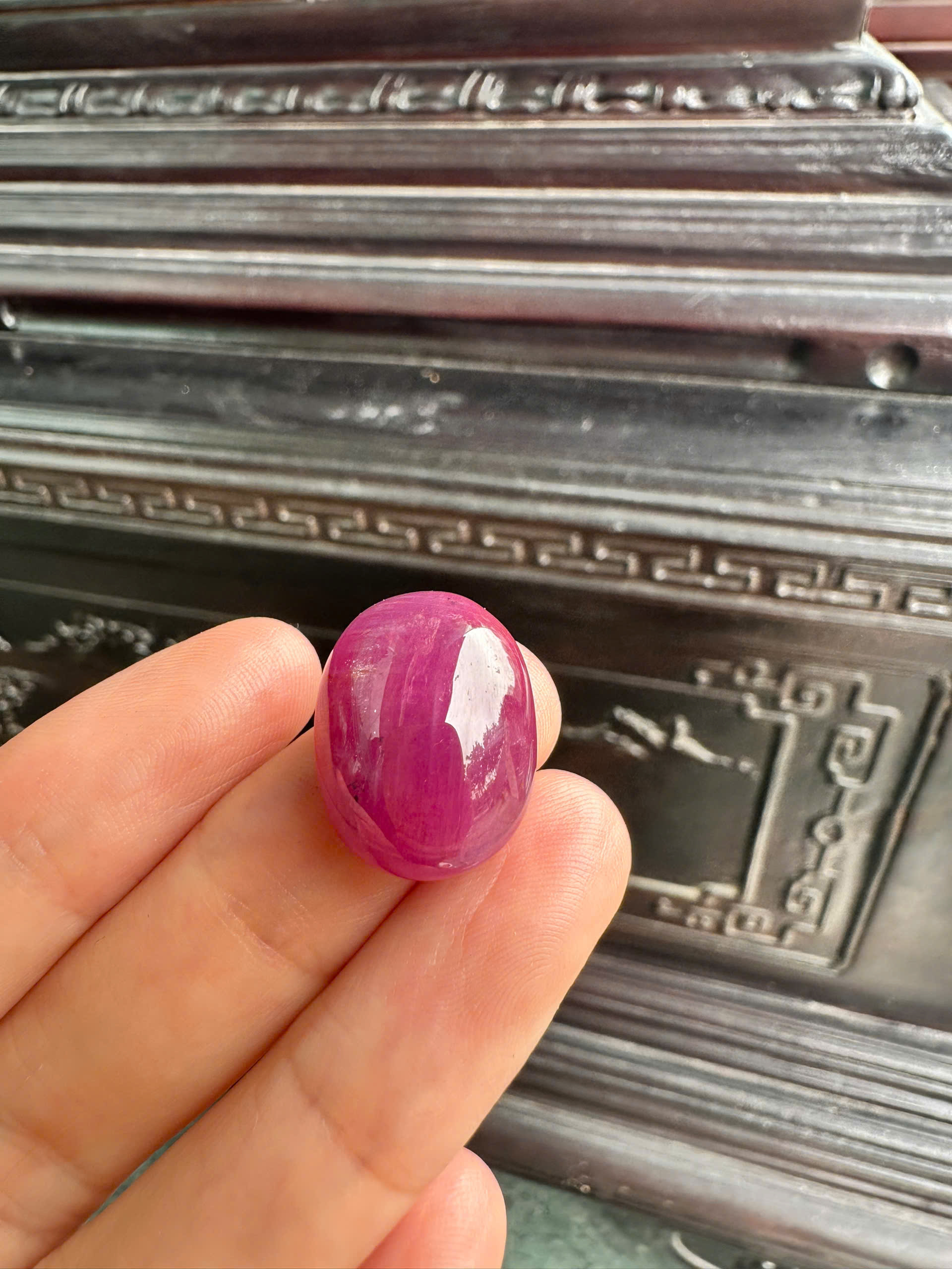 Mặt Trứng Đá Quý Ruby Tự Nhiên Quyền Lực Vương Giả, May Mắn Tối Cao