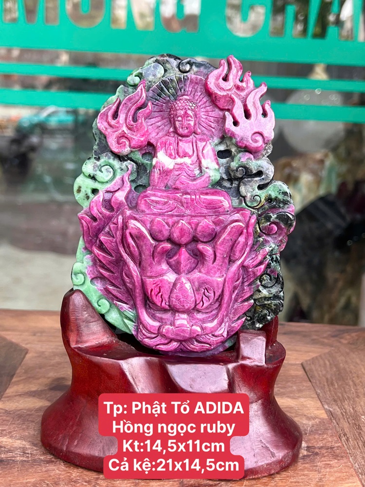 Phật Tổ ADIDA Hồng Ngọc Ruby - Quà Tặng Cao Cấp