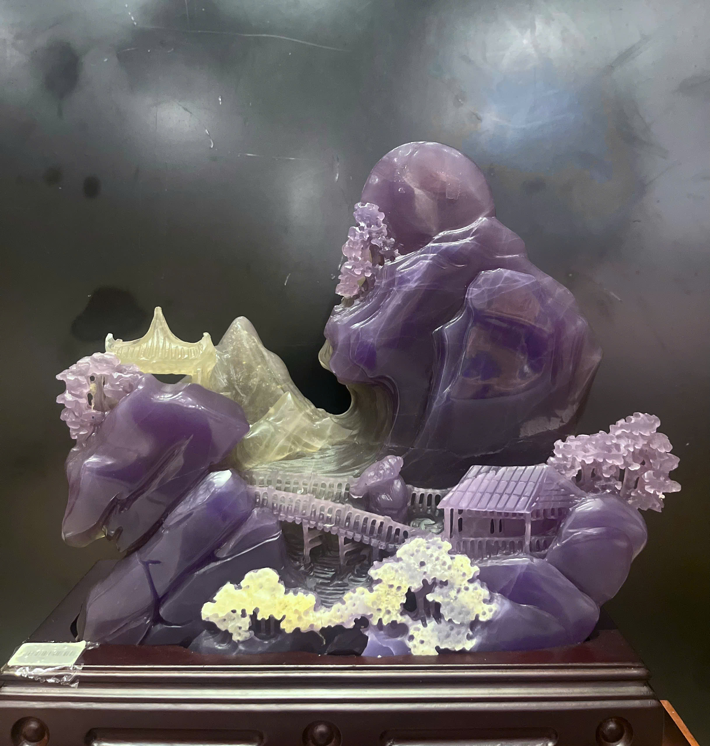 Bồng Lai Tiên Cảnh Ngọc Fluorite Tím Xanh Thấu Quang Tuyệt Tác Trấn Trạch Tụ Khí
