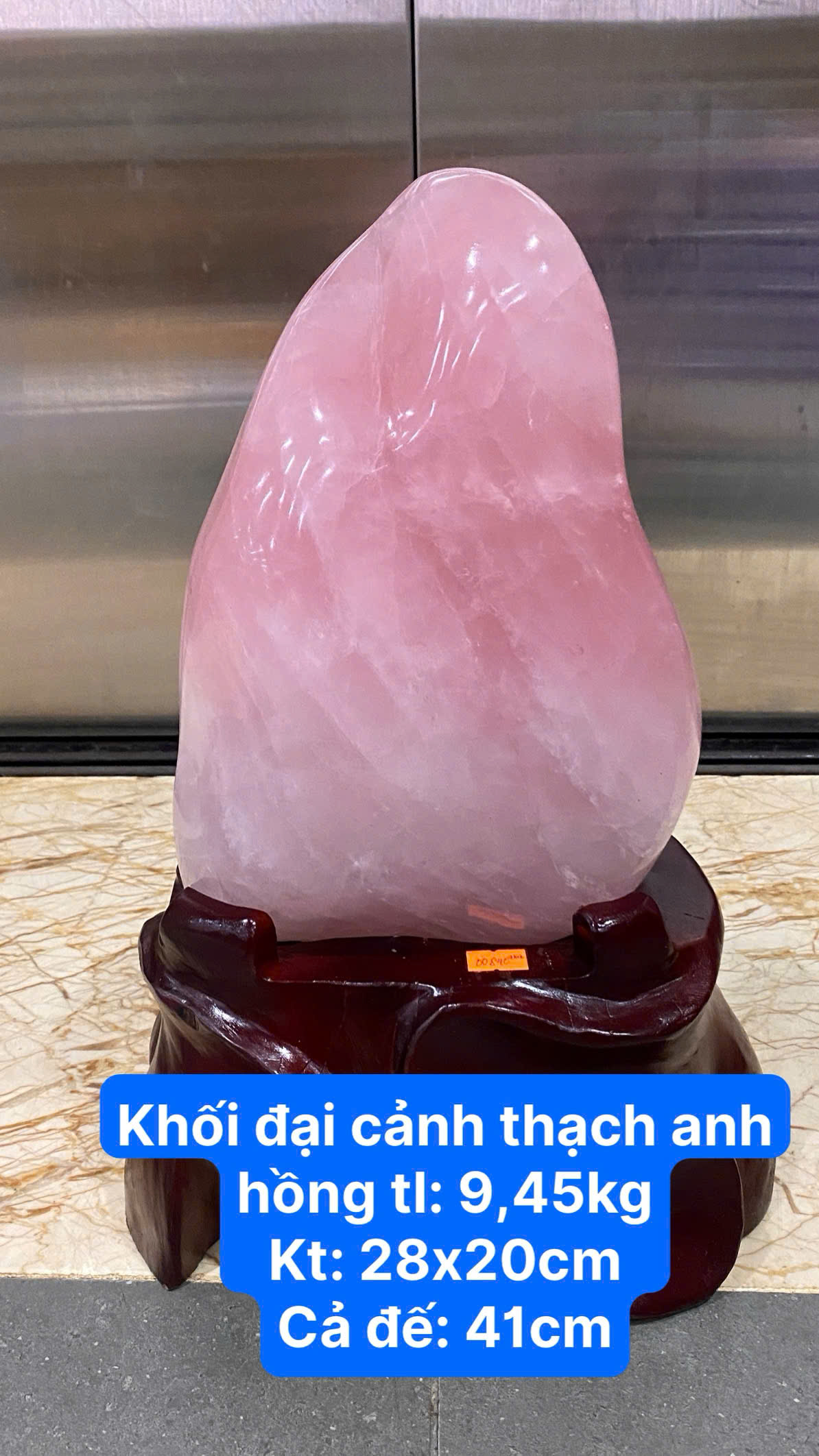 Khối Đại Cảnh Thạch Anh Hồng An Gia Tụ Khí Hòa Thuận Sinh Tài