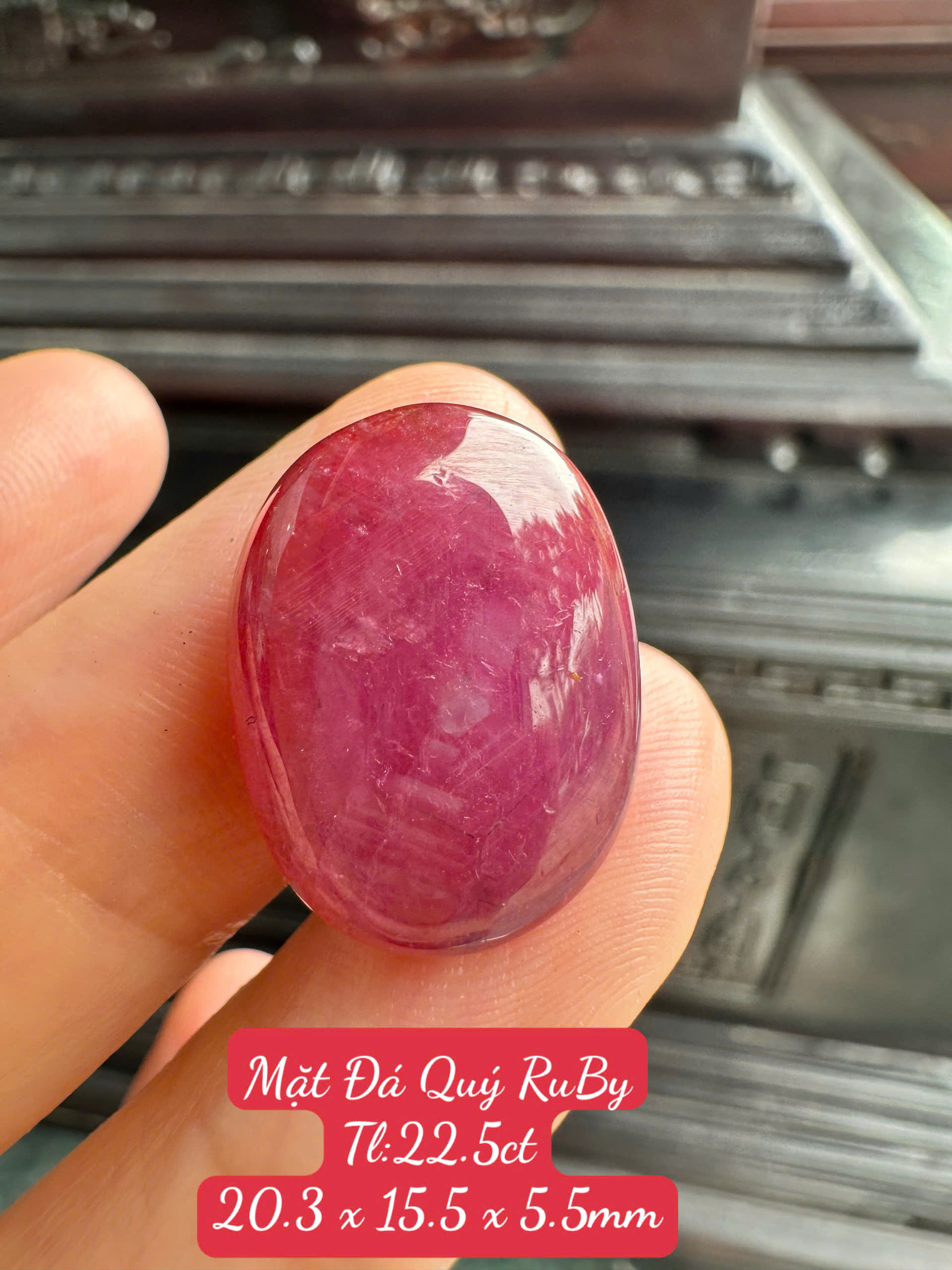 Mặt Đá Quý Ruby Tự Nhiên Quyền Lực Vương Giả, Phú Quý Cát Tường