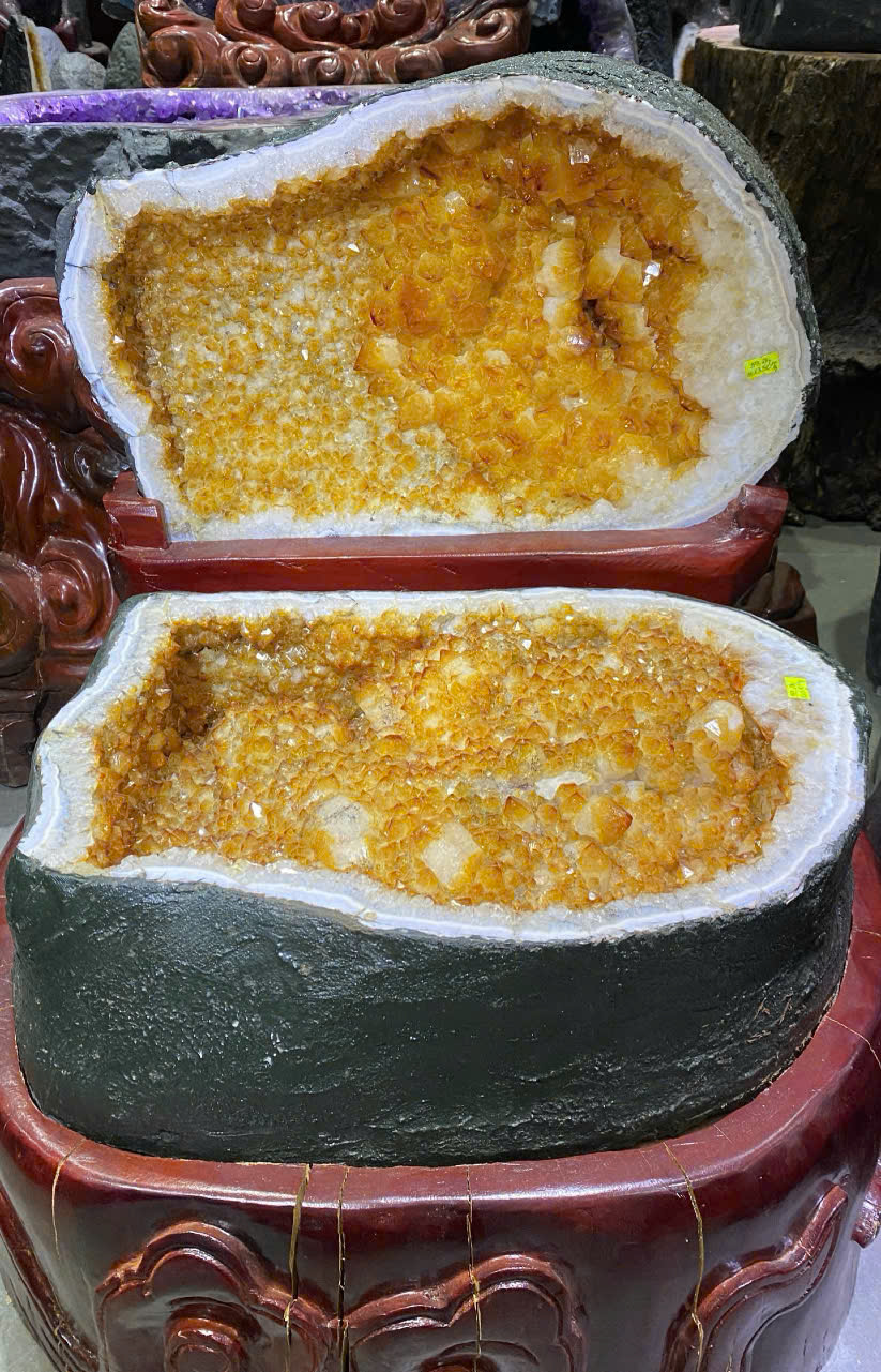 Bát Tụ Bảo Mầm Thạch Anh Vàng Chiêu Tài Tụ Khí, Hoàng Kim Trấn Trạch