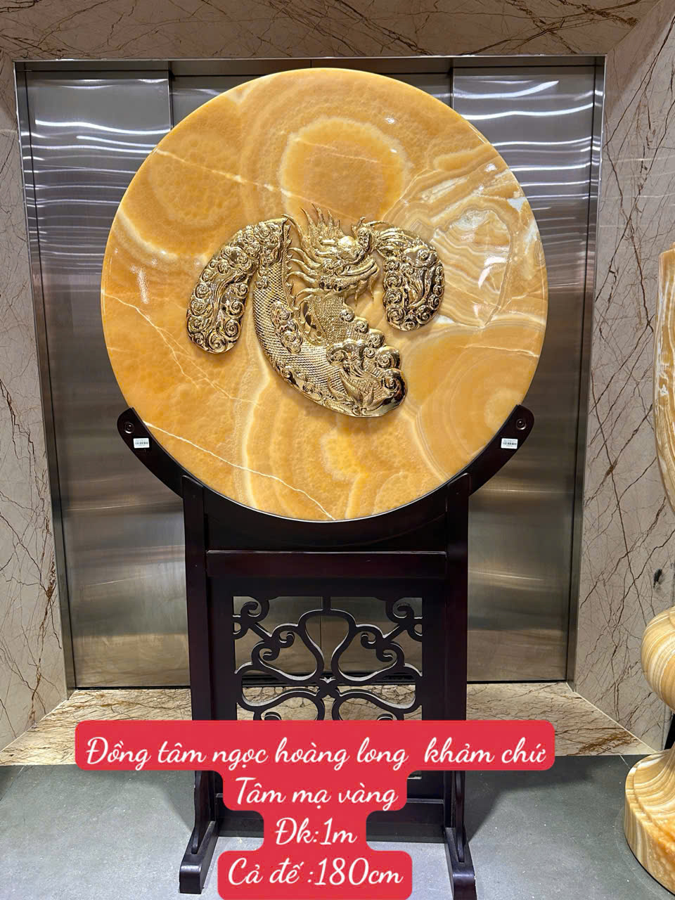 Đồng Tâm Ngọc Hoàng Long Khảm Chữ Tâm Mạ Vàng – Kim Ngọc Vương Giả, An Nhiên Sinh Phú Quý