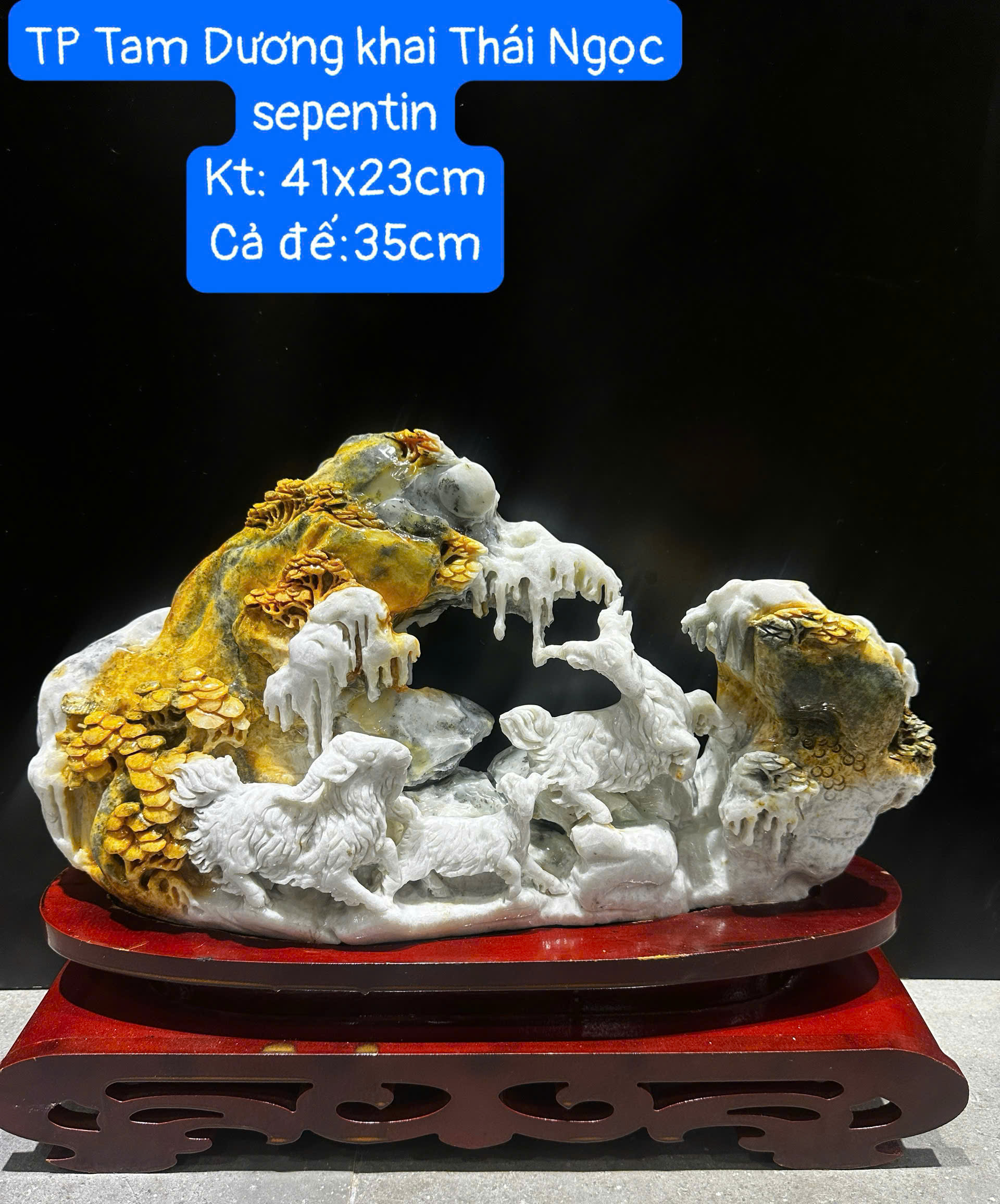 Tam Dương Khai Thái ngọc serpentine điềm lành xua tan vận xui, khởi đầu thuận lợi và tài lộc hưng thịnh