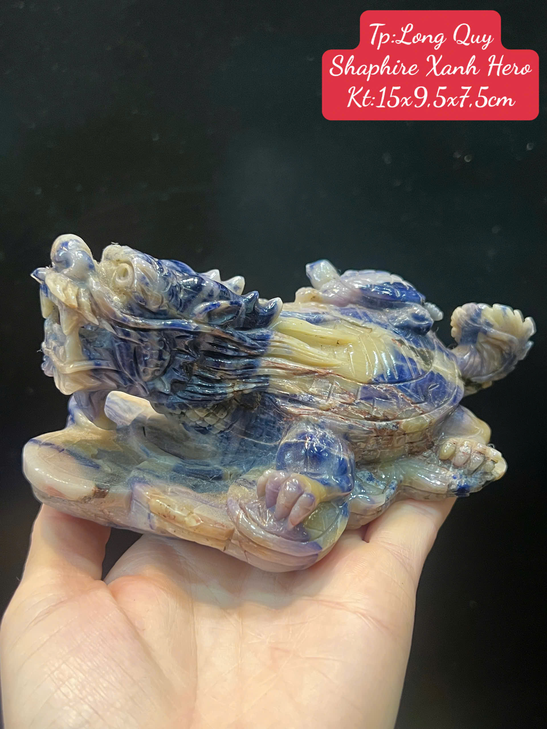 Long Quy sapphire xanh hero – Kiệt tác trấn trạch hóa sát, nâng tầm uy quyền và tích tụ tài vận bền vững