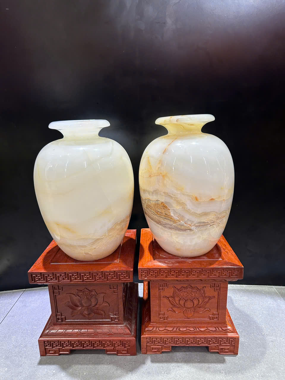 Cặp Lục Bình Tài Lộc Ngọc Onyx Tích Lũy Tài Sản, Gia Tăng Vượng Khí