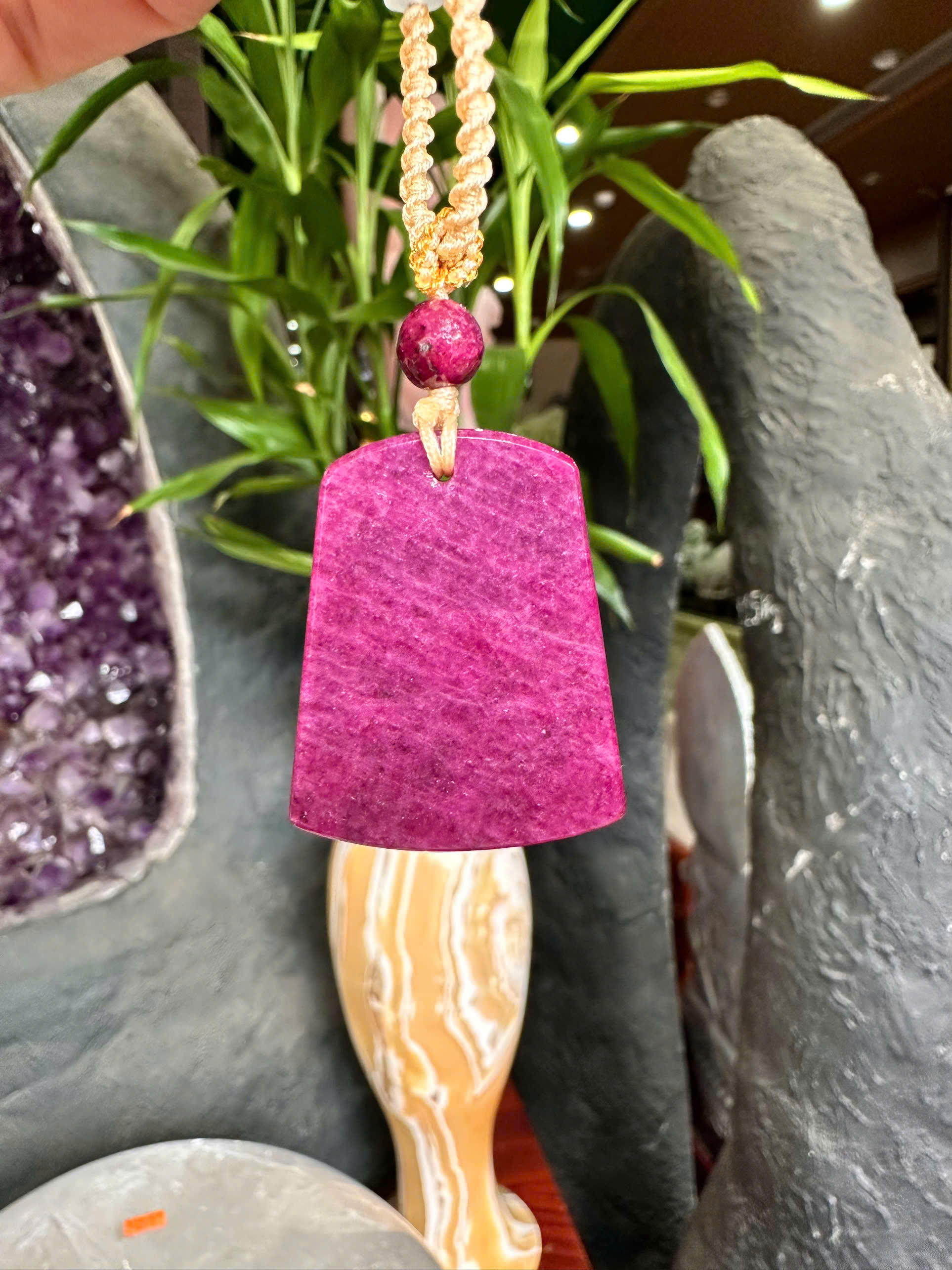 Thẻ Bài Vô Sự Đá Quý Ruby May Mắn Cát Tường, Vạn Sự Bình An