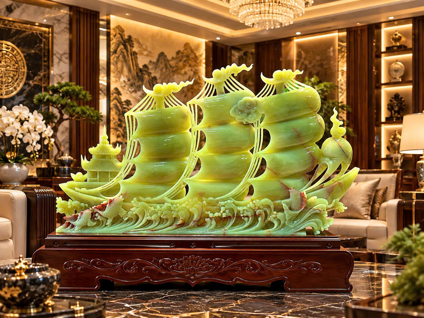 Thuận Buồm Xuôi Gió Ngọc Onyx Xanh Thăng Tiến Sự Nghiệp & Đẳng Cấp Sưu Tầm