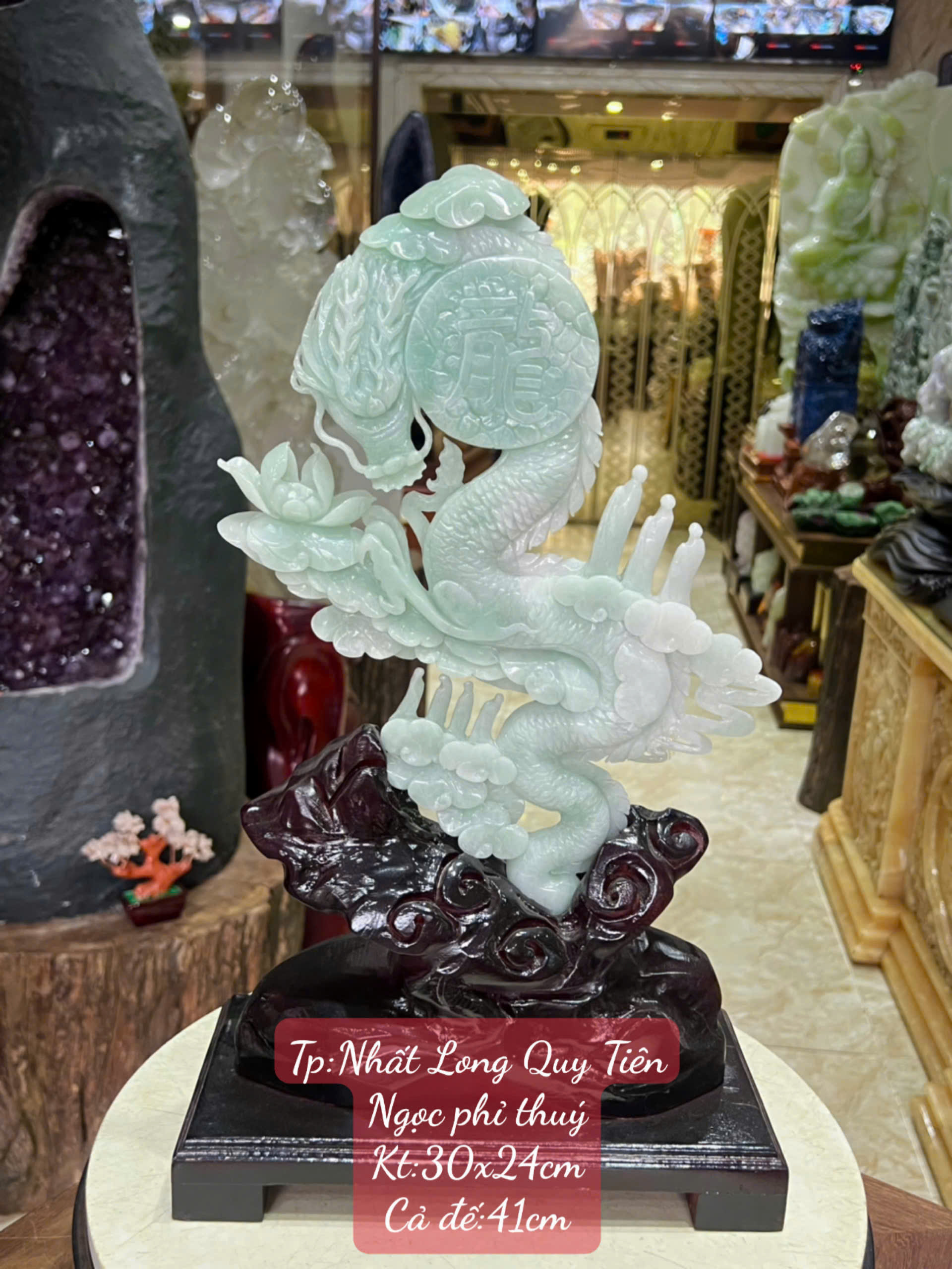 Nhất Long Thăng Tiên ngọc phỉ thúy – Biểu tượng bứt phá, thăng tiến công danh và hội tụ vượng khí