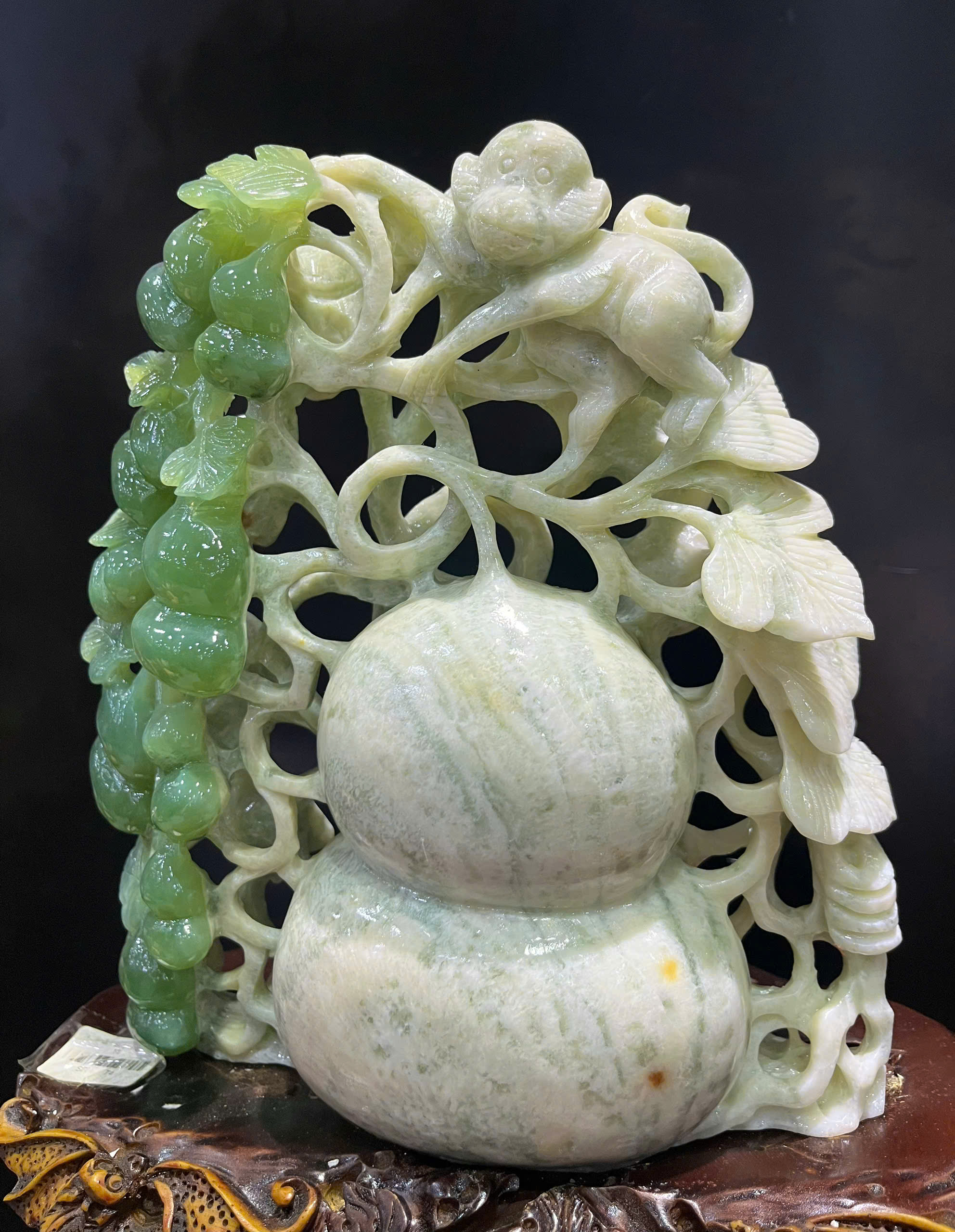 Hồ Lô Phú Quý Ngọc Serpentine Hút Tài Tích Lộc, Gia Đạo Bình An