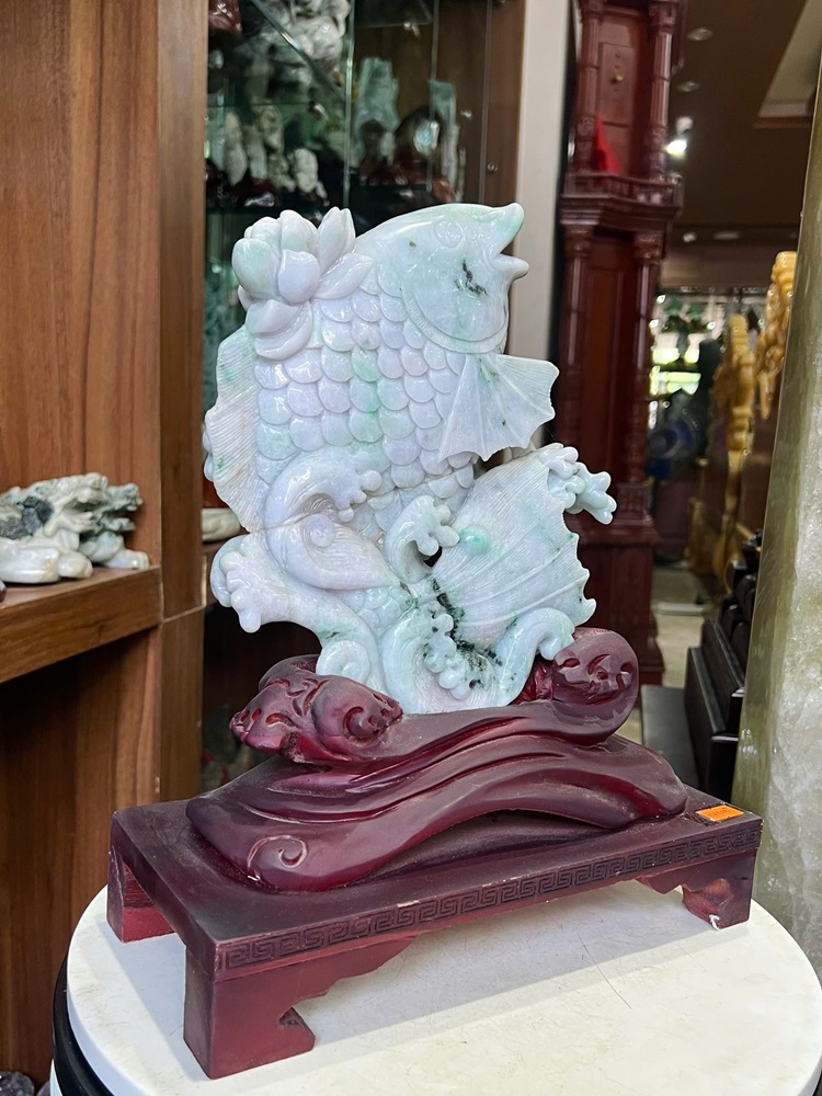 Cá Chép Liên Niên Hữu Dư Ngọc Phỉ Thuý - Quà Tặng Dư Dả Sung Túc