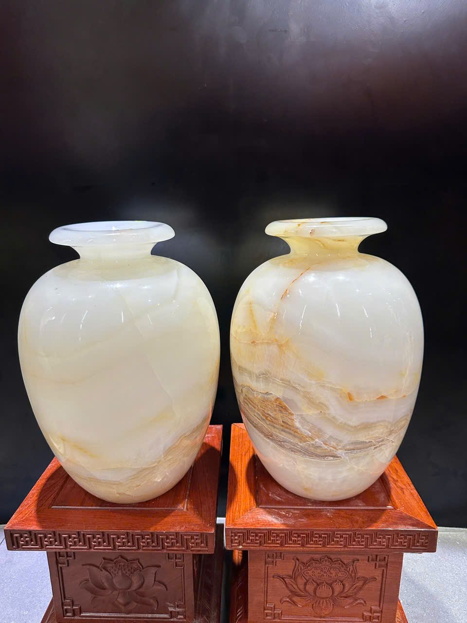 Cặp Lục Bình Tài Lộc Ngọc Onyx Tích Lũy Tài Sản, Gia Tăng Vượng Khí