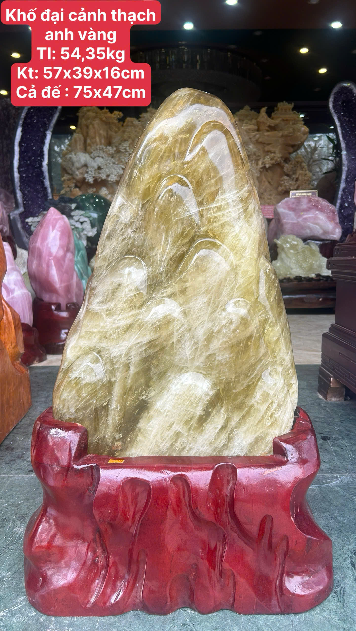 Khối Đại Cảnh Thạch Anh Vàng Hoàng Kim Tụ Tài