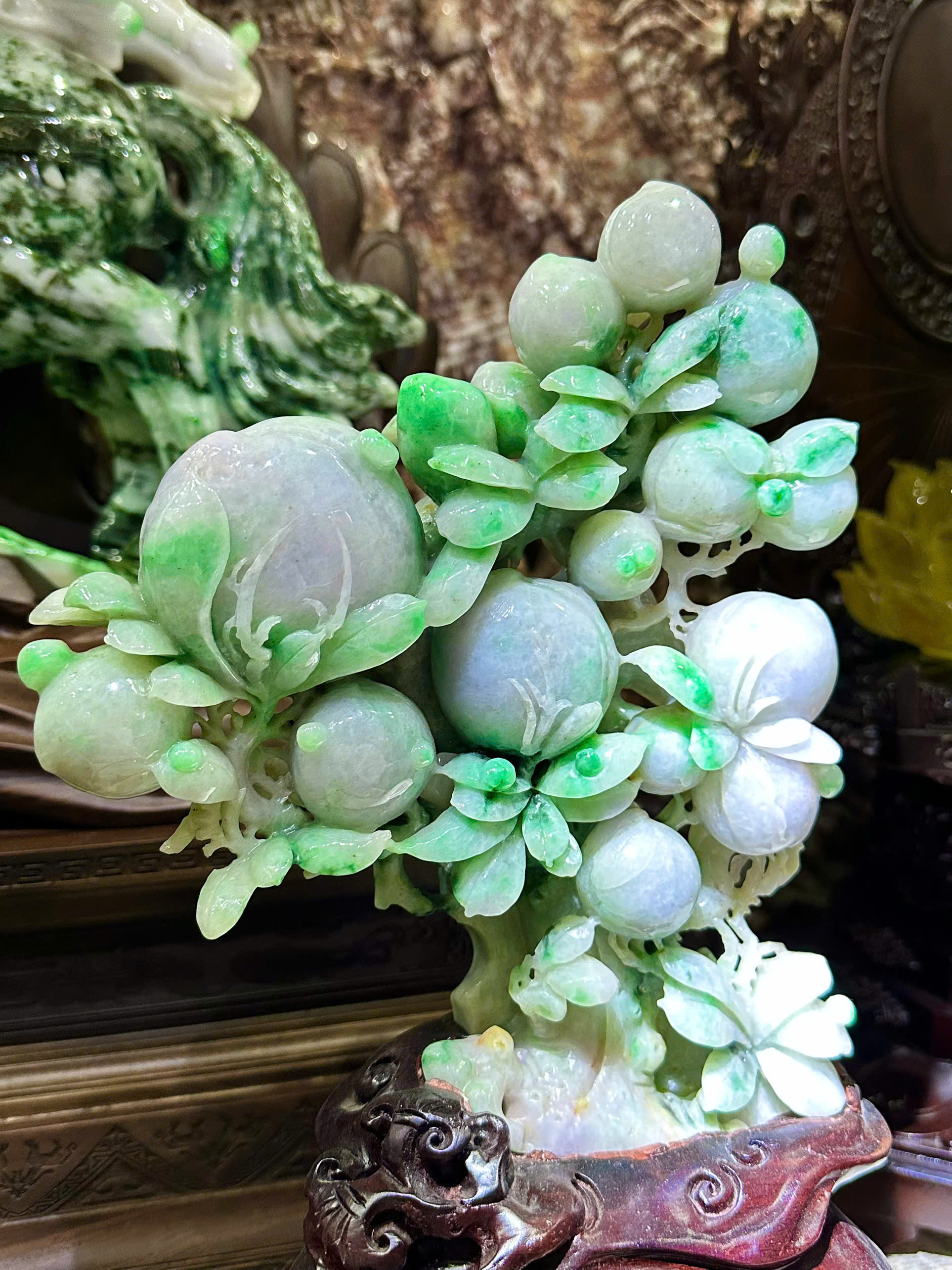 Cây Đào Trường Thọ Ngọc Phỉ Thúy Gia Đạo An Lạc Và Bách Niên Giai Lão