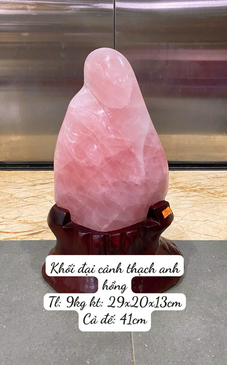 Khối Đại Cảnh Thạch Anh Hồng Khai Mở Tài Vận