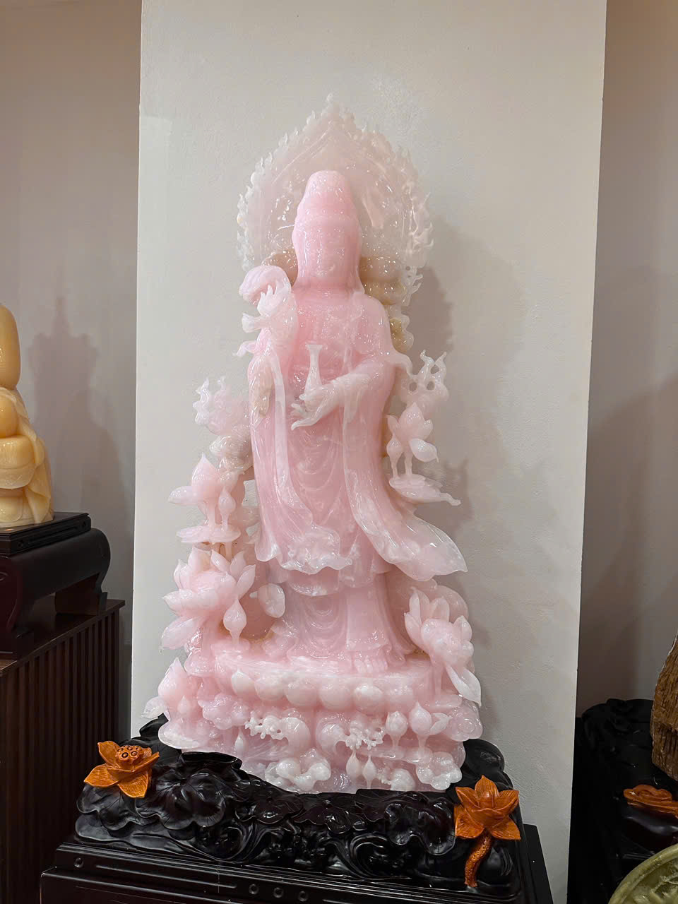 Mẹ Quan Âm Ngọc Onyx Hồng - Tâm An Thiền Định