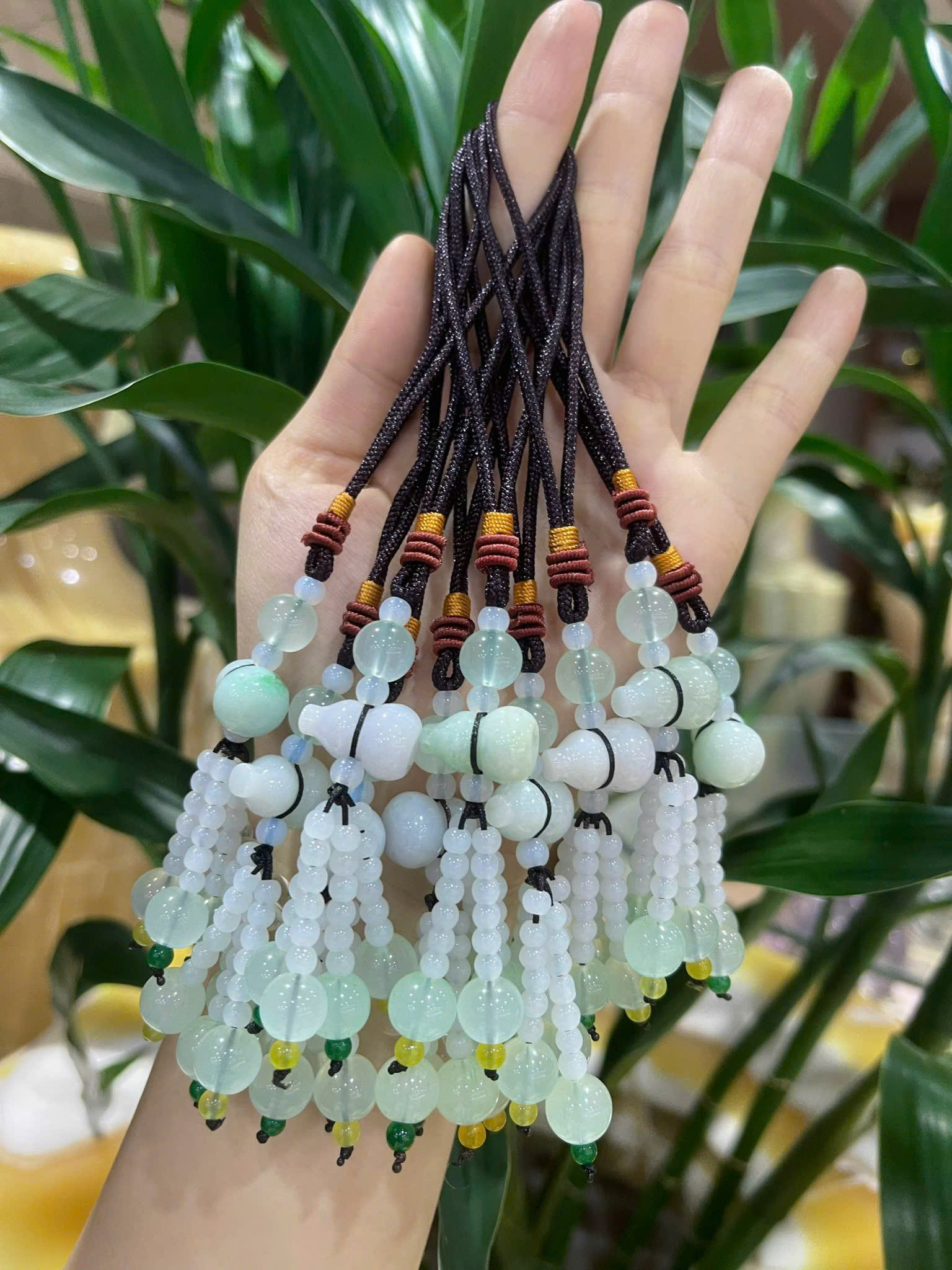 Hồ Lô Treo Xe Ngọc Cẩm Thạch Vật Phẩm Tụ Sinh Khí, Bình An & Hóa Giải Xung Sát