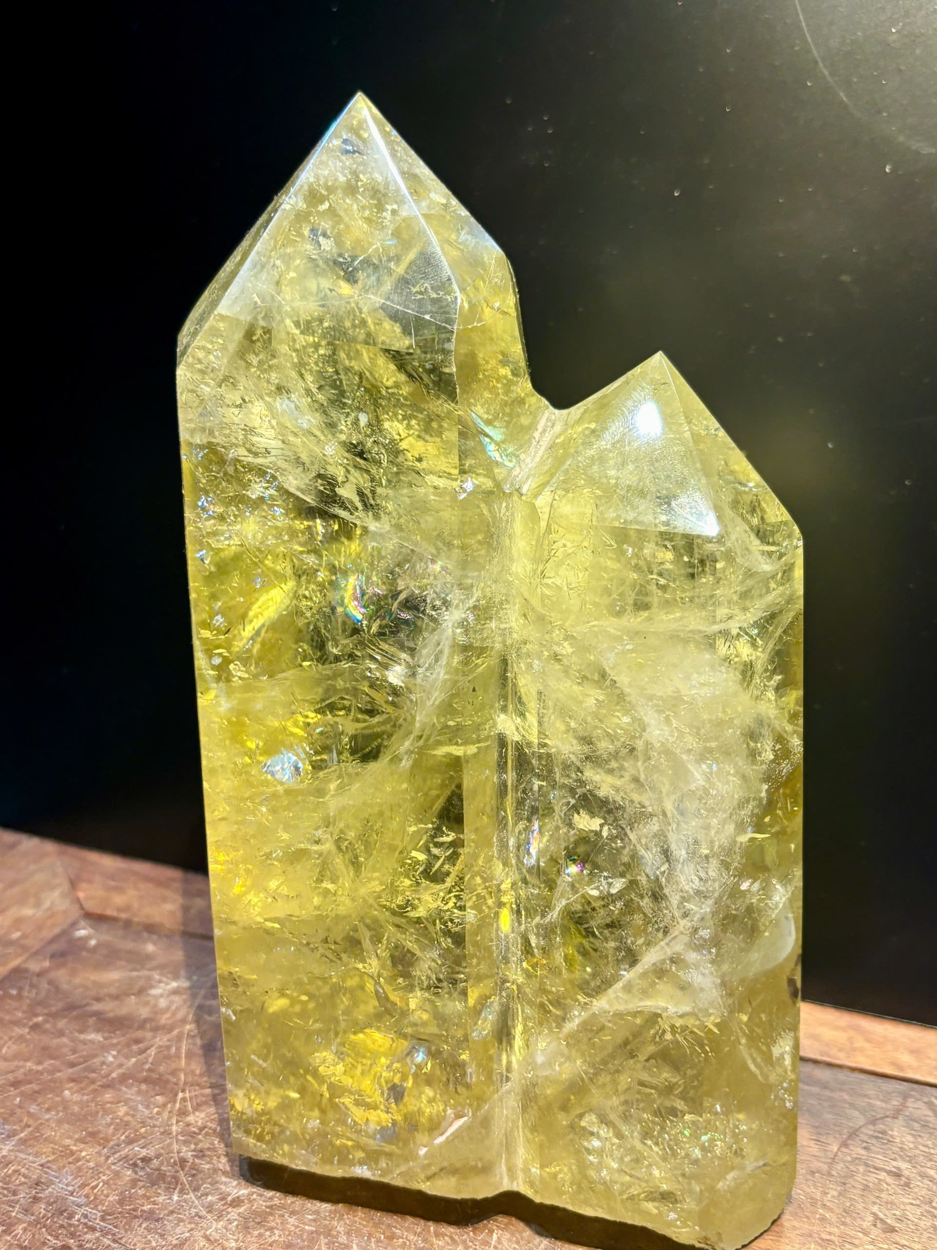 Song Trụ Thạch Anh Vàng Nguyên Khối Song Hành Chiêu Tài, Tụ Khí Song Song