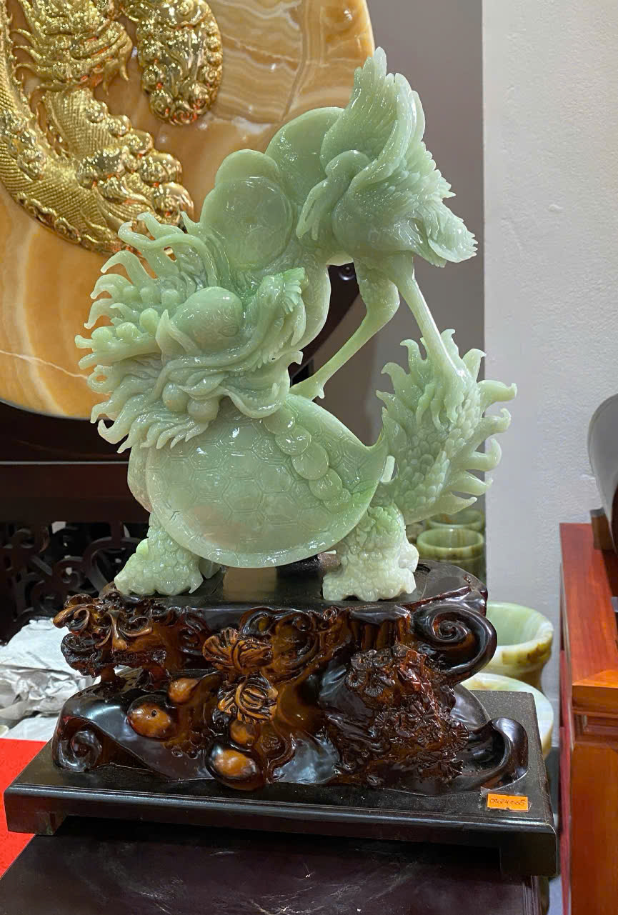 Tiên Hạc Cưỡi Long Quy Ngọc Serpentine Trường Thọ An Phong, Hưng Vượng Sự Nghiệp