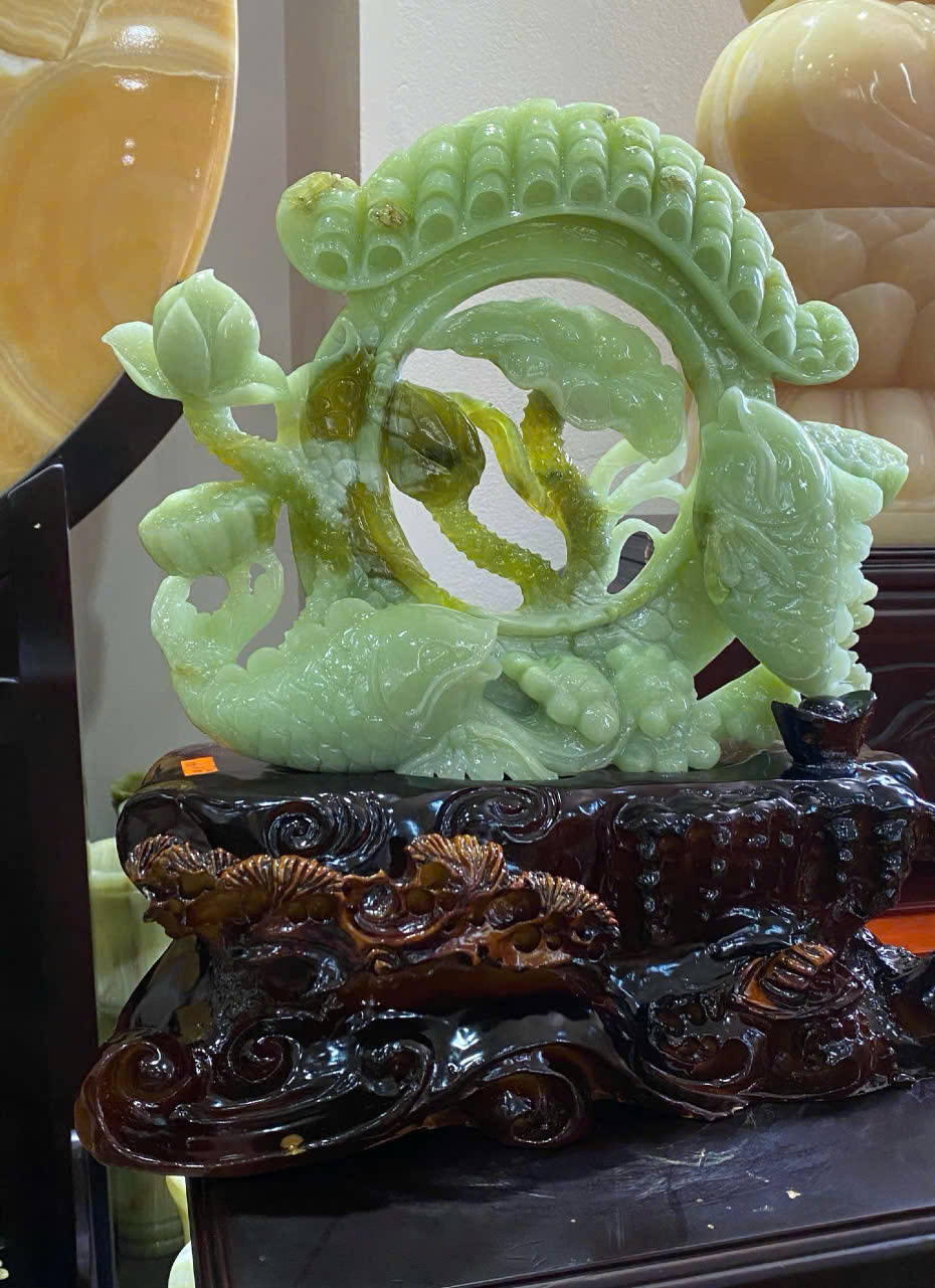 Song Ngư Phú Quý Ngọc Tụ Nham Bích Ngọc Cát Tường, Niên Niên Hữu Dư Tài Lộc Viên Mãnh