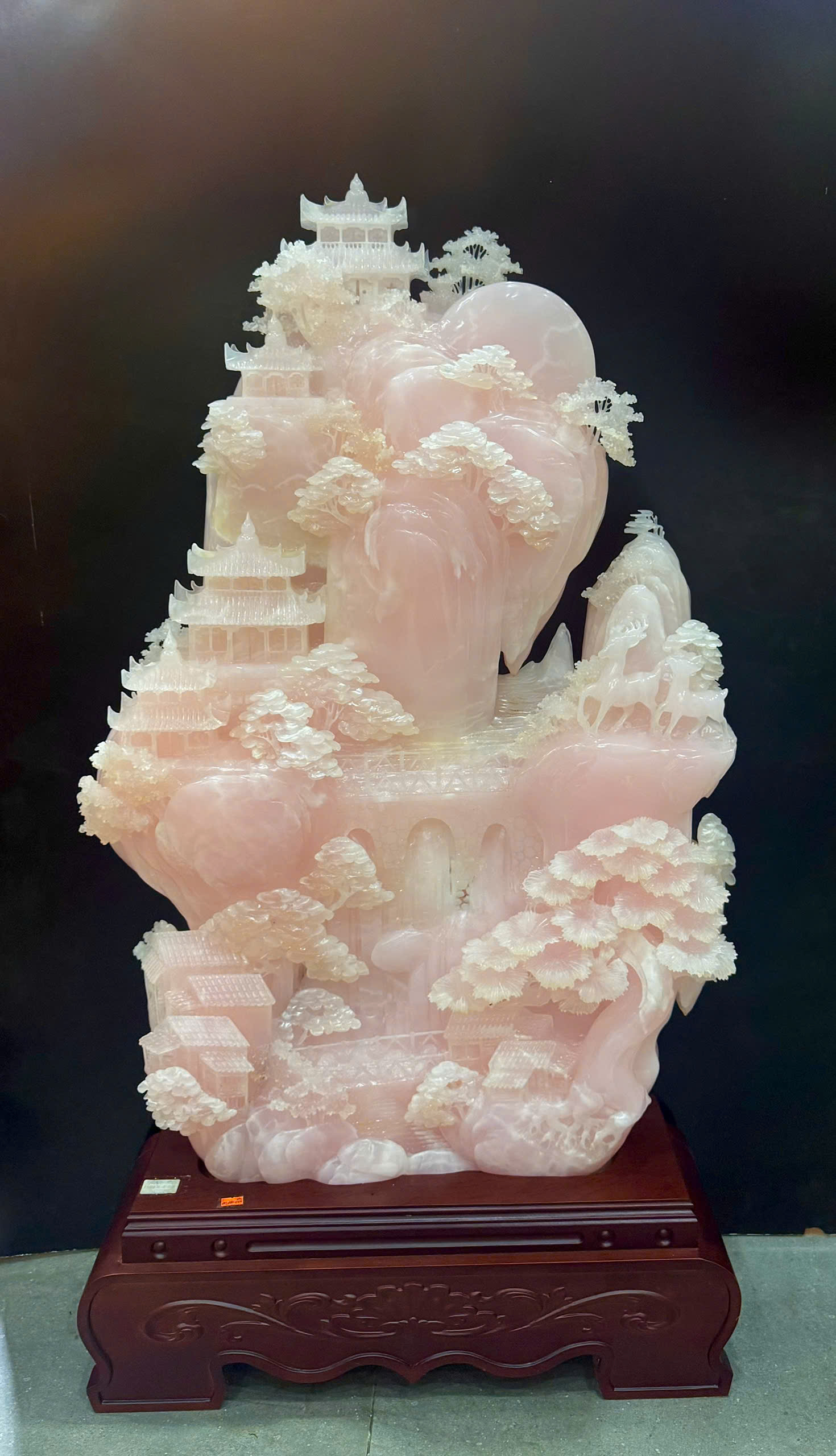 Bồng Lai Tiên Cảnh Ngọc Onyx Hồng Kiệt Tác Trấn Trạch Đẳng Cấp, Khai Mở Hạnh Phúc Và Kích Hoạt Vượng Khí