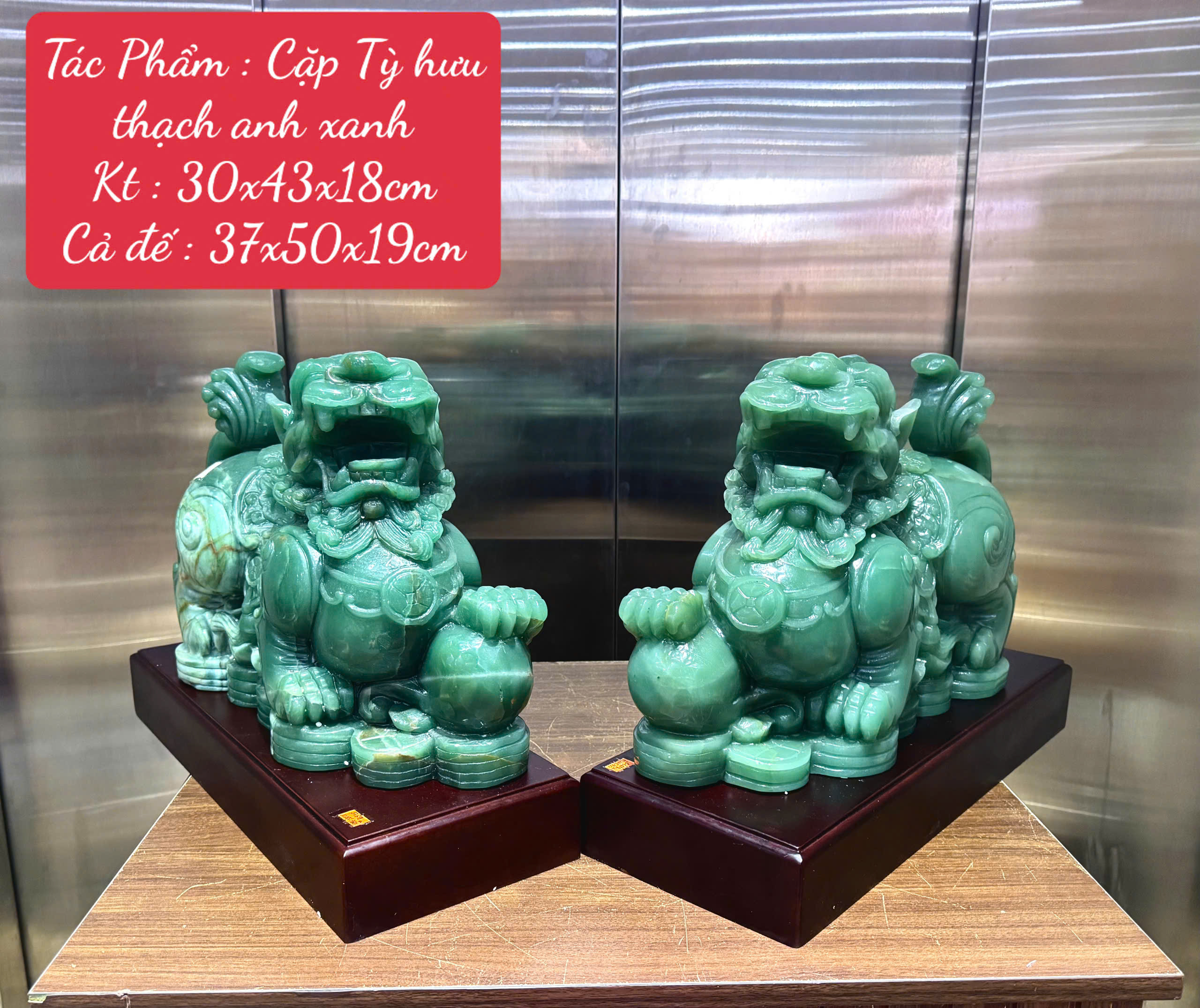 Cặp Tỳ Hưu Thạch Anh Xanh Bứt Phá Tài Chính, Trấn Trạch