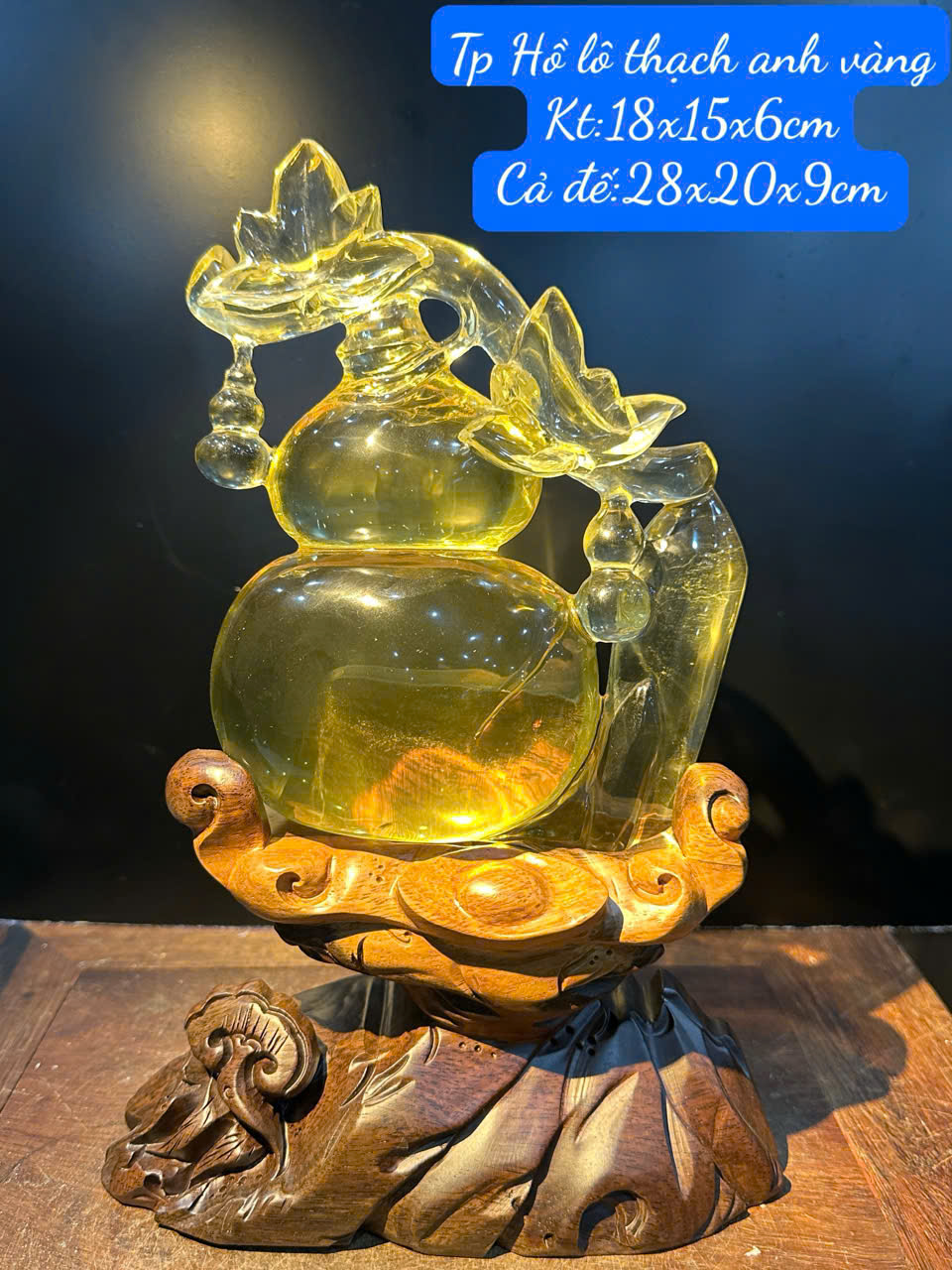 Hồ Lô Thạch Anh Vàng Tụ Tài Chiêu Lộc, Tiêu Tai Hóa Sát