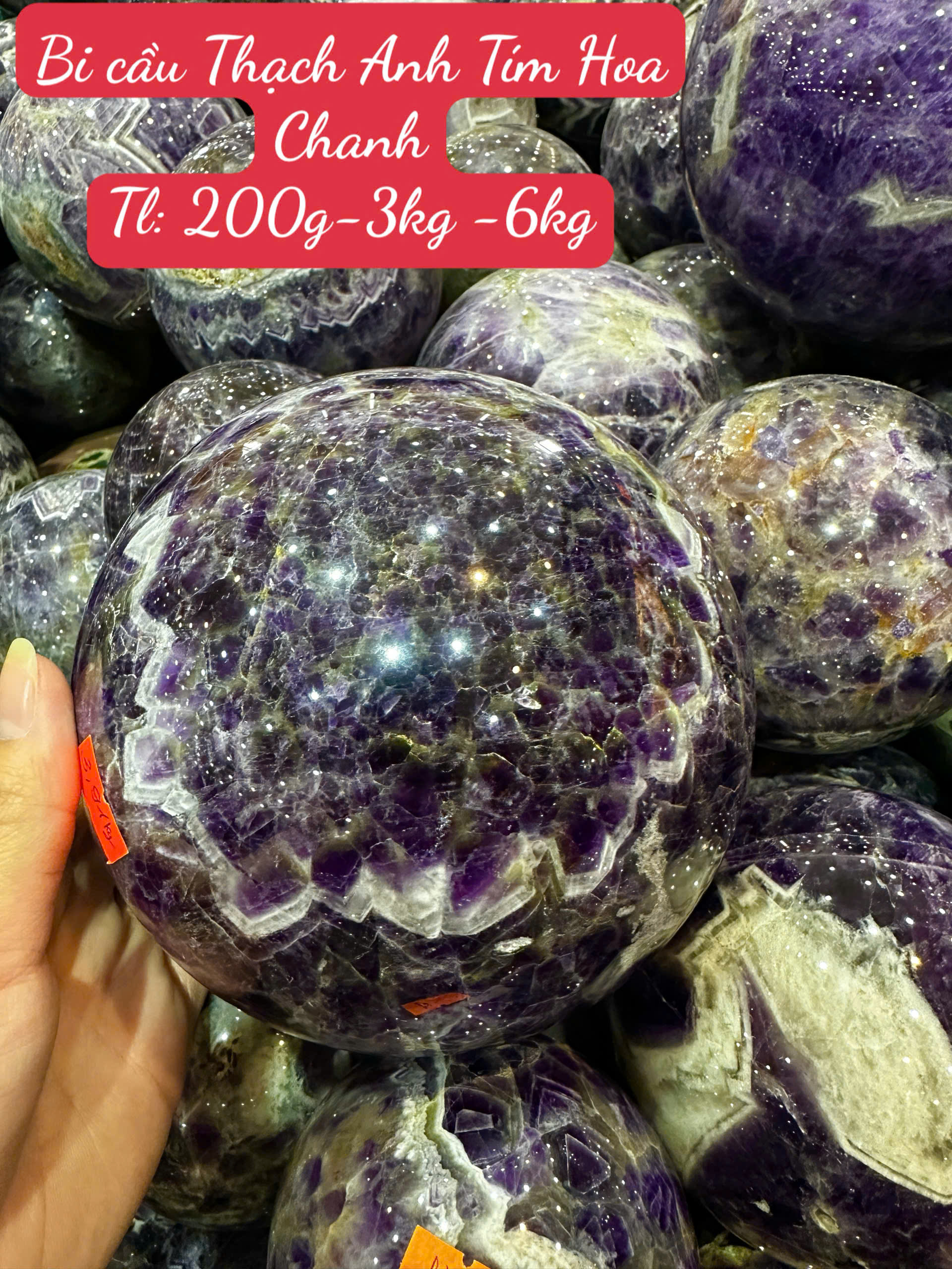 Quả Cầu Thạch Anh Tím Hoa Chanh Sắc Tím Quý Tộc, Khơi Thông Tài Vận