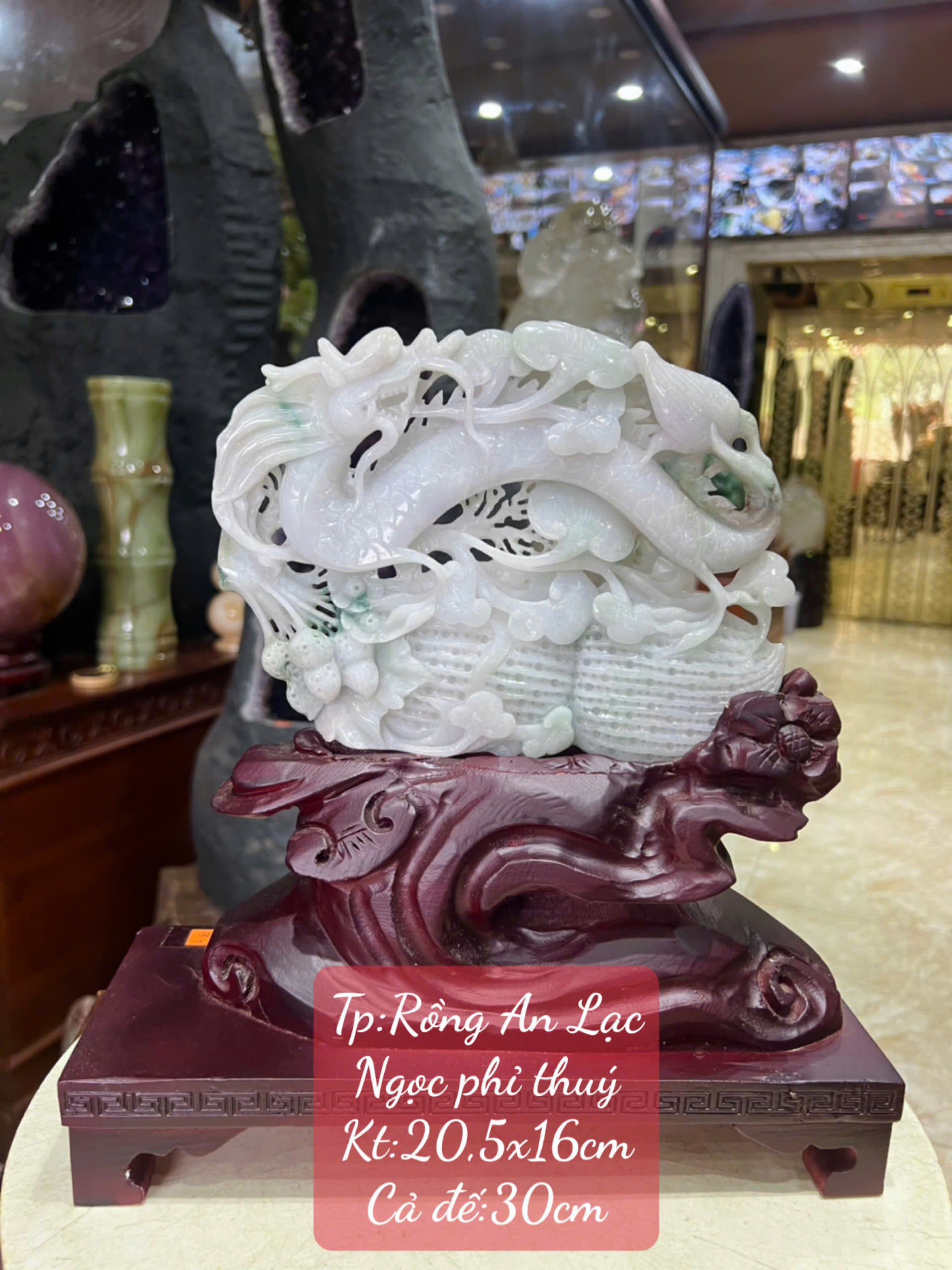 Rồng An Lạc ngọc phỉ thúy – Khai mở bình an, hóa giải thị phi và dưỡng tâm tĩnh lặng