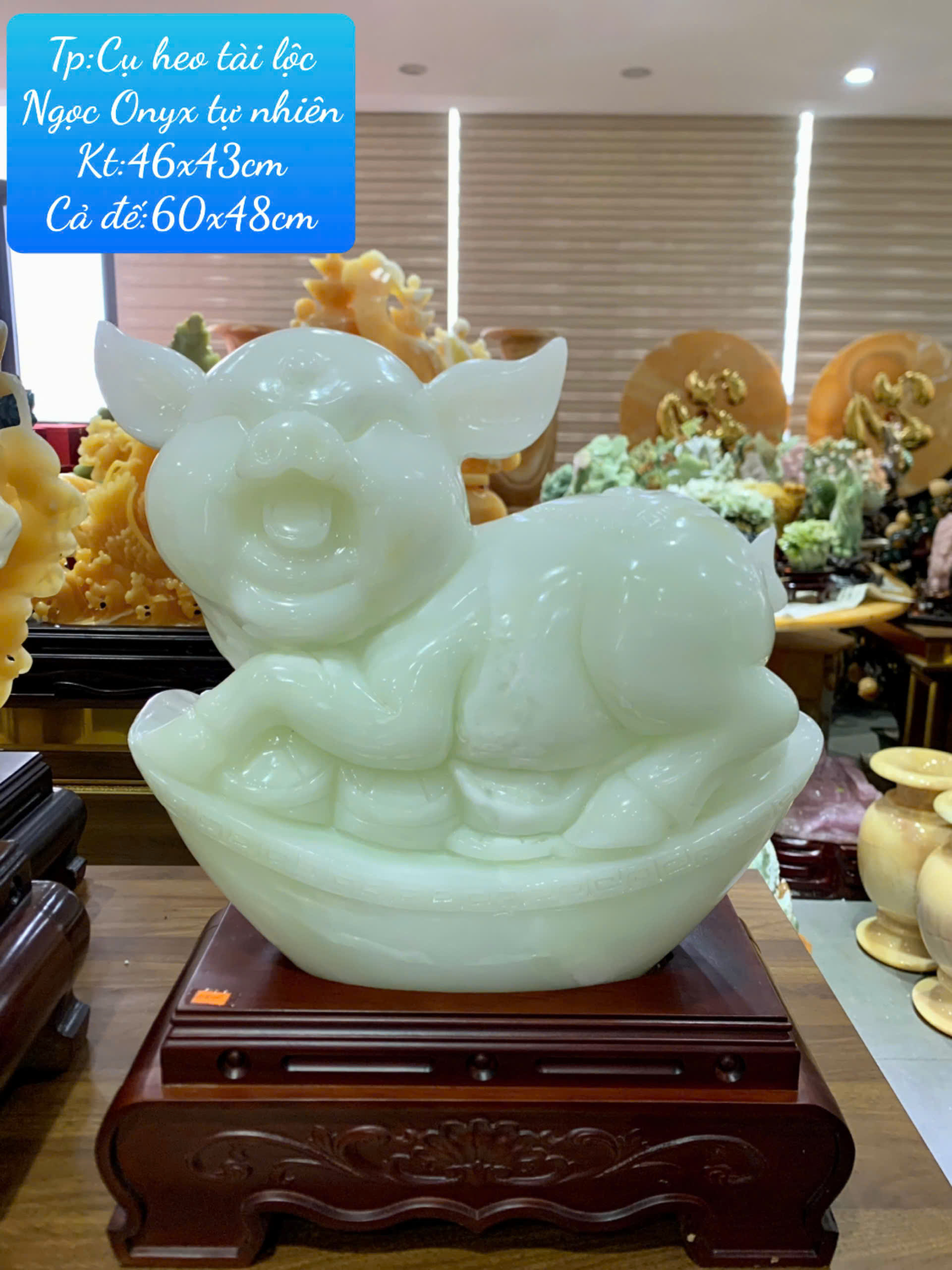 Cụ Heo Tài Lộc Ngọc Onyx Tự Nhiên Sung Túc, Chiêu Trấn Tụ Lộc Gia Đạo An Yên