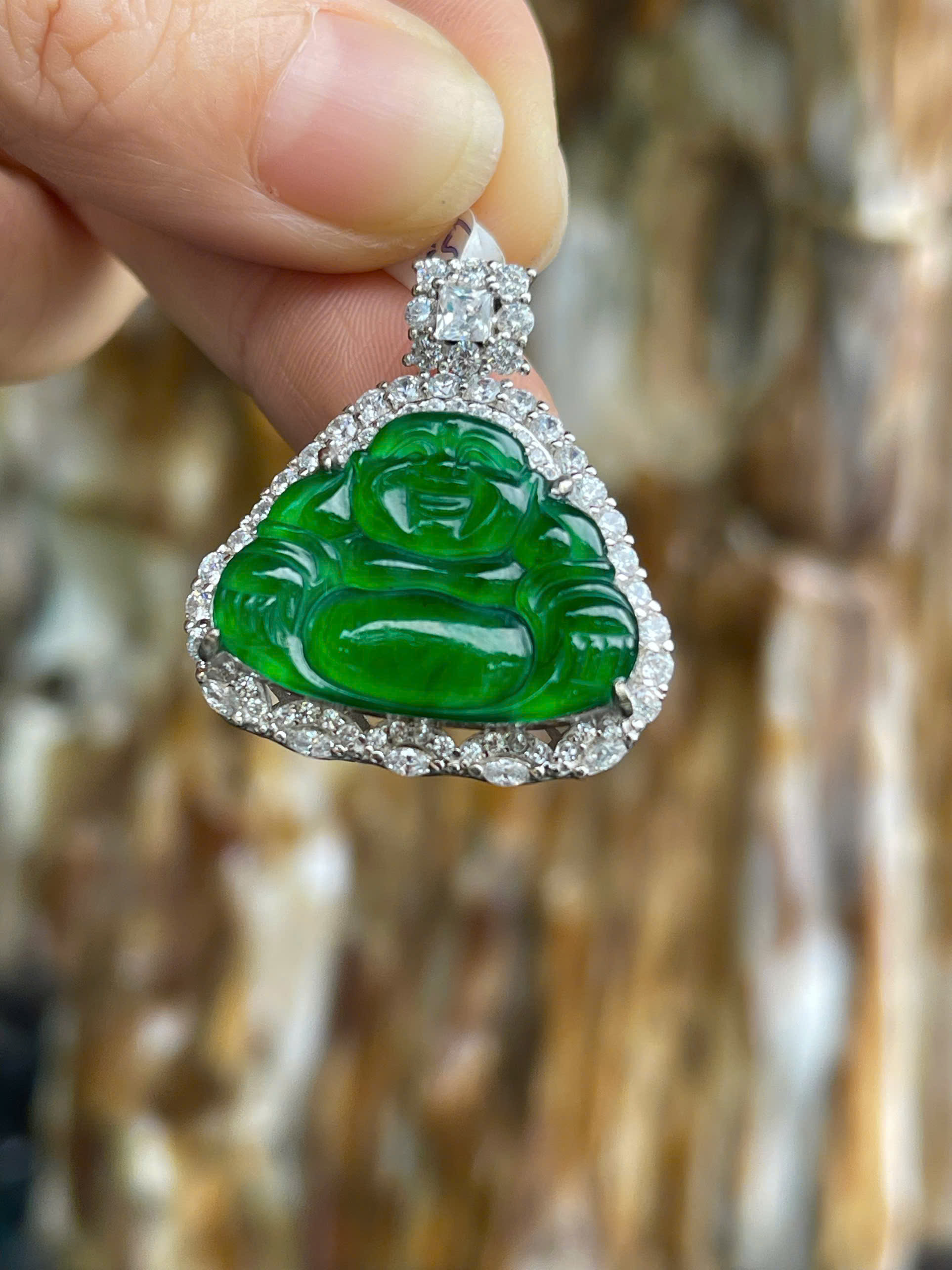 Mặt Di Lặc Ngọc Phỉ Thúy Đế Vương Lục Tuyệt Tác Phú Quý, Vạn Sự An Nhiên