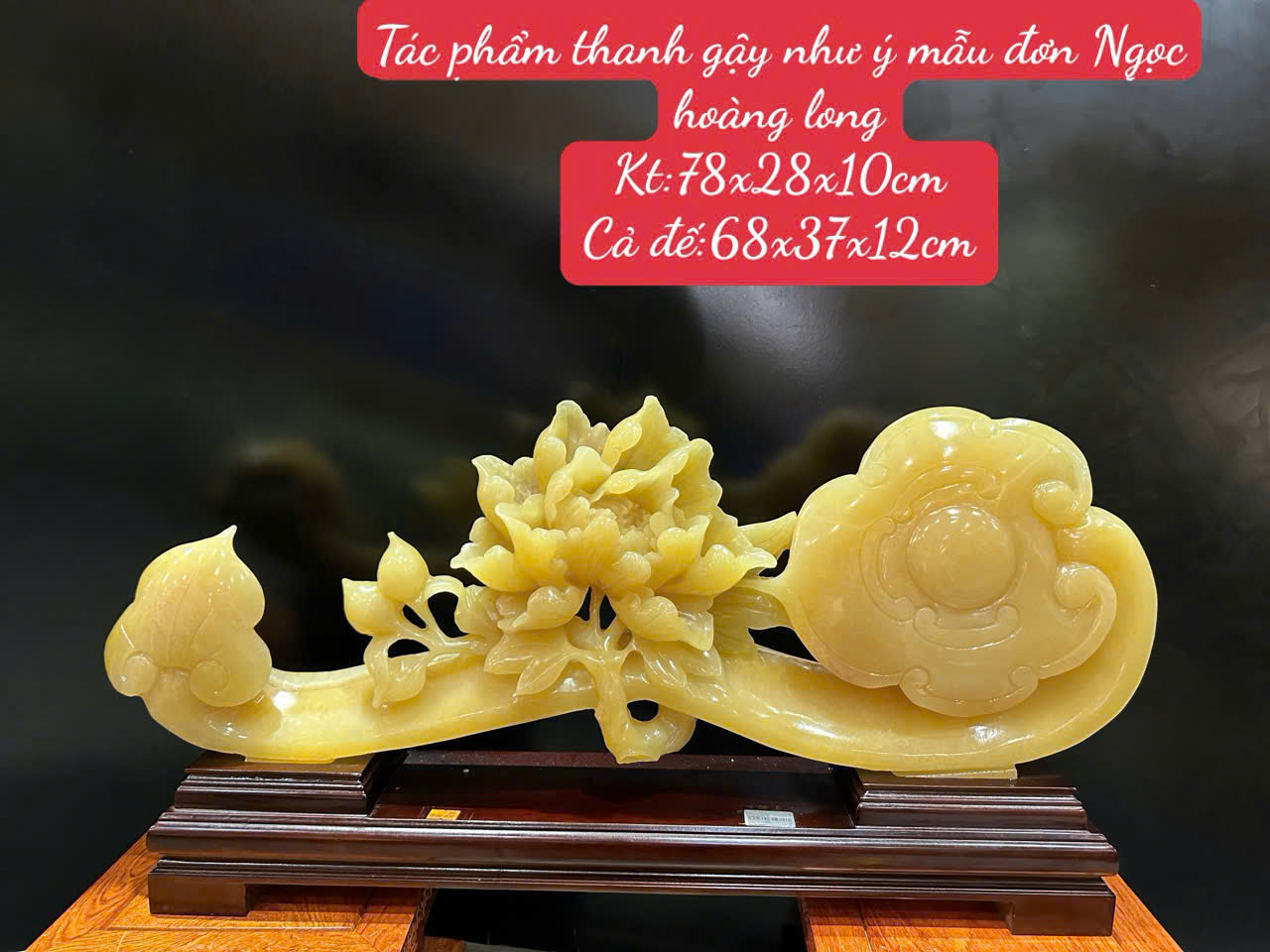 Gậy Như Ý Mẫu Đơn Ngọc Hoàng Long Kim Ngọc Cát Tường, Quyền Lực Phú Quý