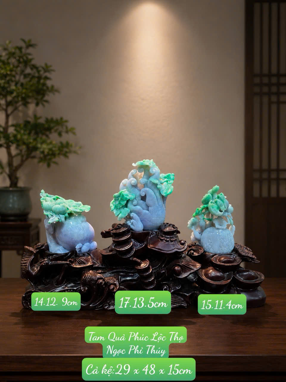 Tam Quả Phúc Lộc Thọ Ngọc Phỉ Thúy – Bộ Ba Cát Tường Chiêu Tài, Tích Thọ Và Vạn Sự Mãn Nguyện