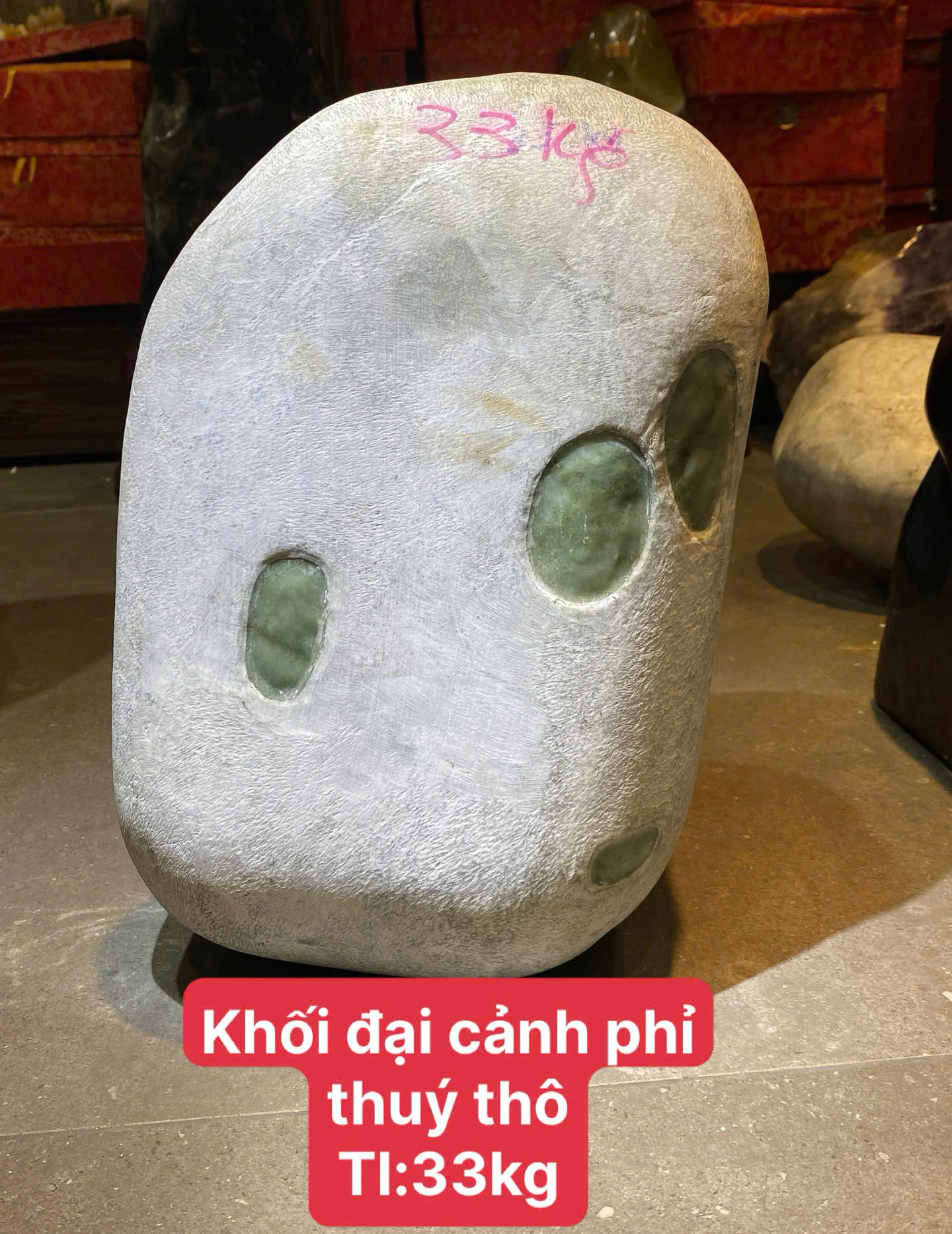 Khối Đại Cảnh Phỉ Thúy Thô Tuyệt Bát Trấn Trạch Tự Sơn, Tích Tụ Vượng Khí
