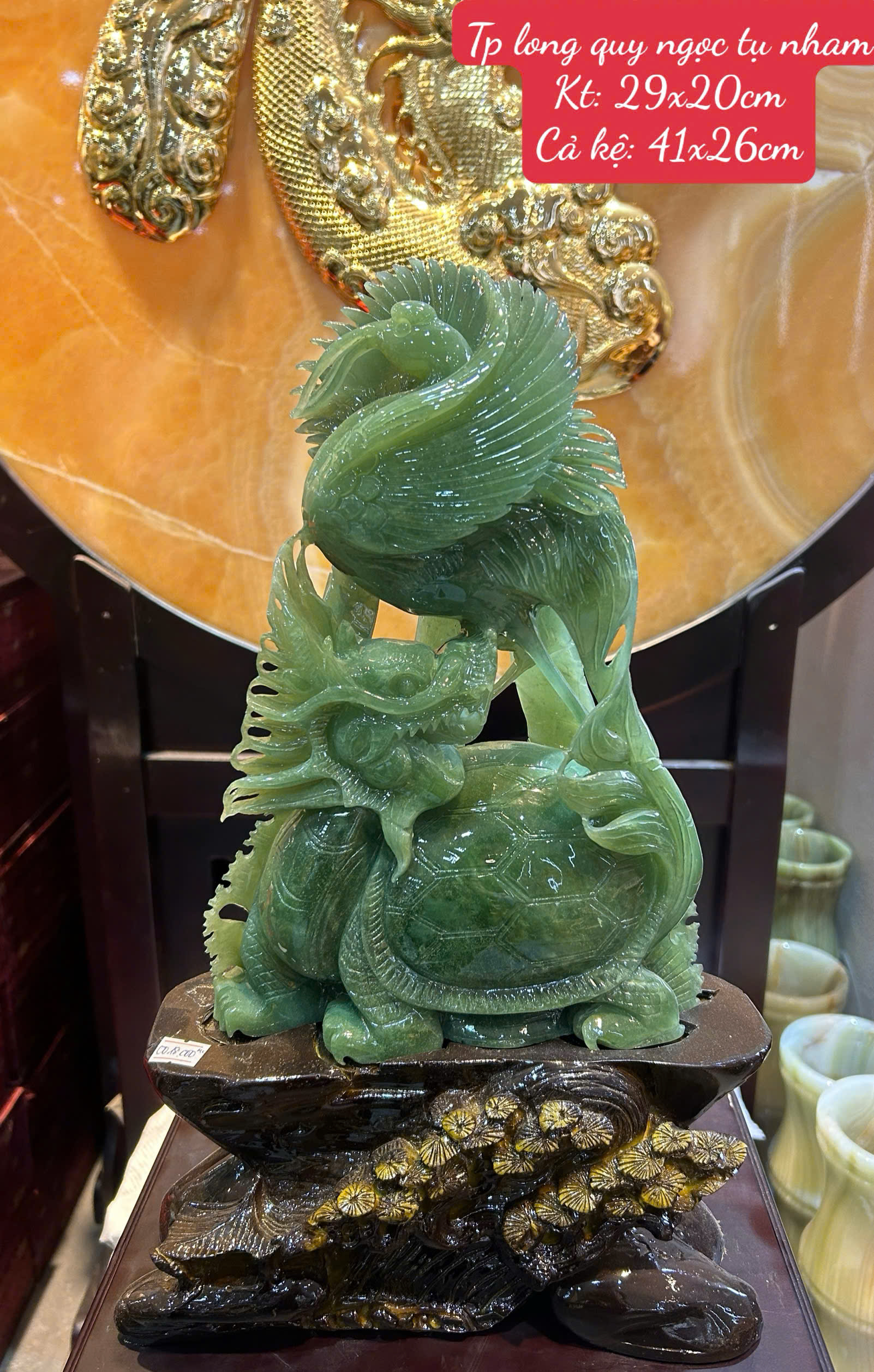 Long quy cõng hạc ngọc tụ nham Trường Thọ An Phong – Vượng Cơ Nghiệp