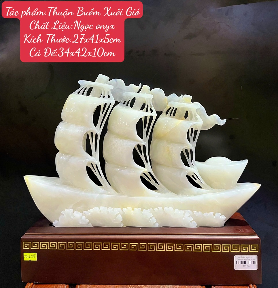 Thuận Buồm Xuôi Gió Ngọc Ngọc onyx Tự Nhiên - Quà Tặng Cao Cấp