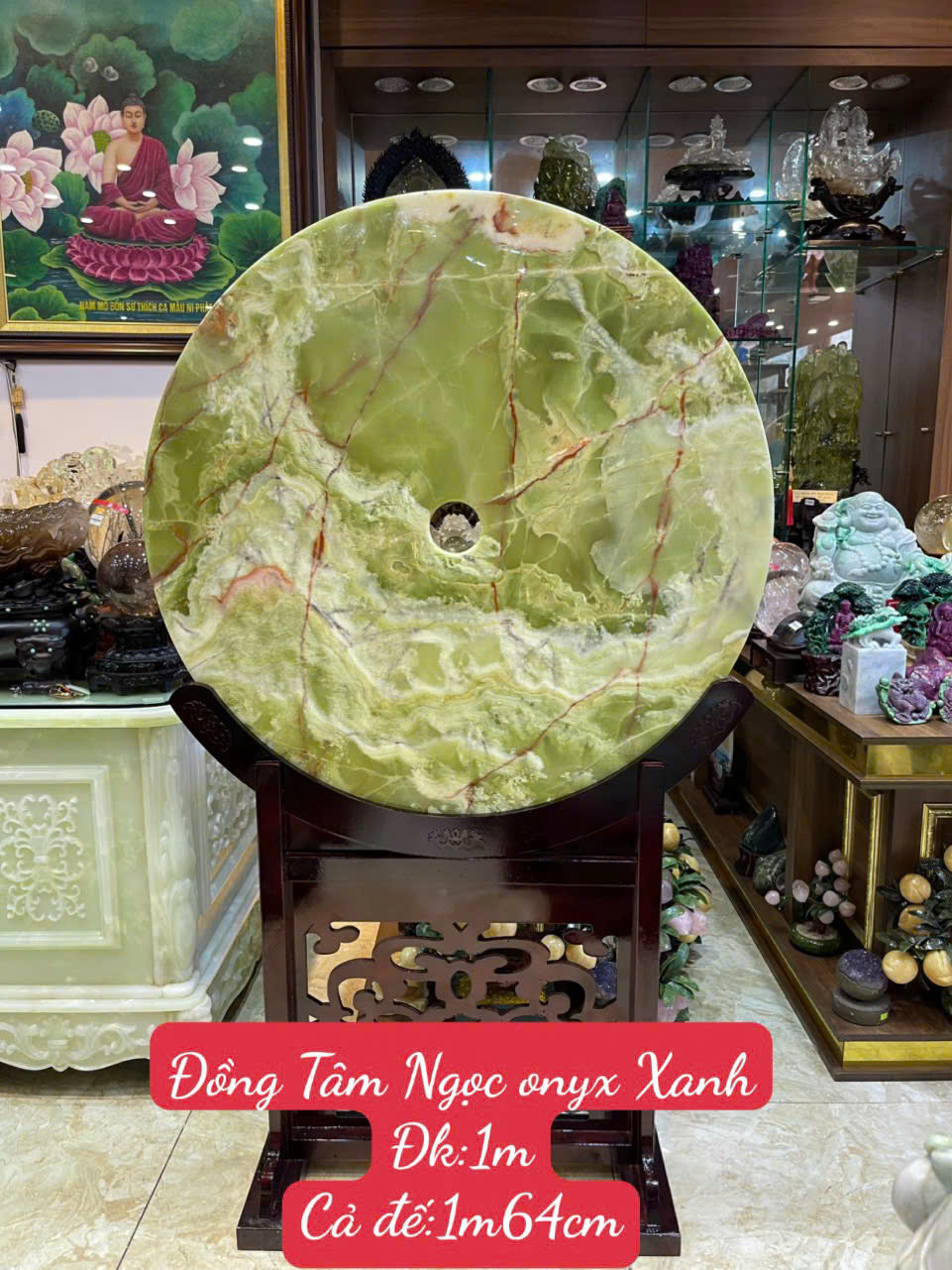 Đồng Tâm Ngọc Onyx Xanh Mộc Khí Hưng Vượng, Tụ Sinh Khí Chiêu Tài