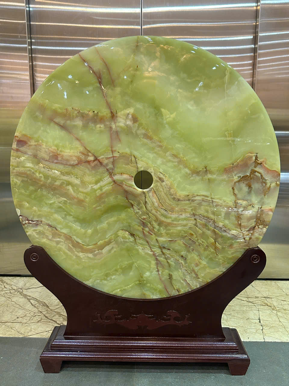 Đồng Tâm Ngọc Onyx Xanh Lục Bảo Cát Tường, Tụ Khí Sinh Tài