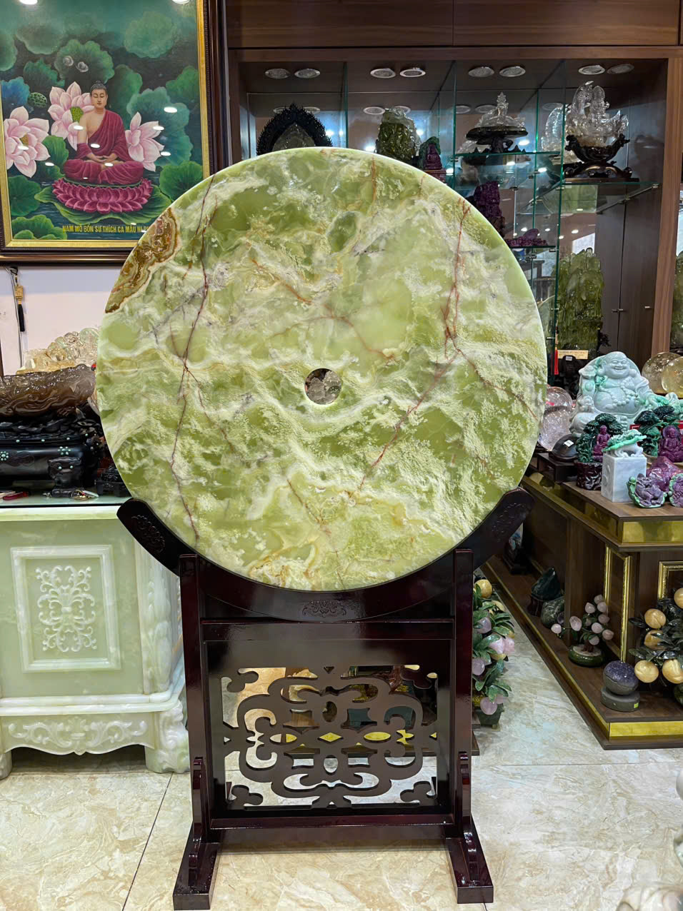 Đồng Tâm Ngọc Onyx Xanh Tuyệt Tác Lục Bảo, Phong Thủy Vương Giả Vượng Tài