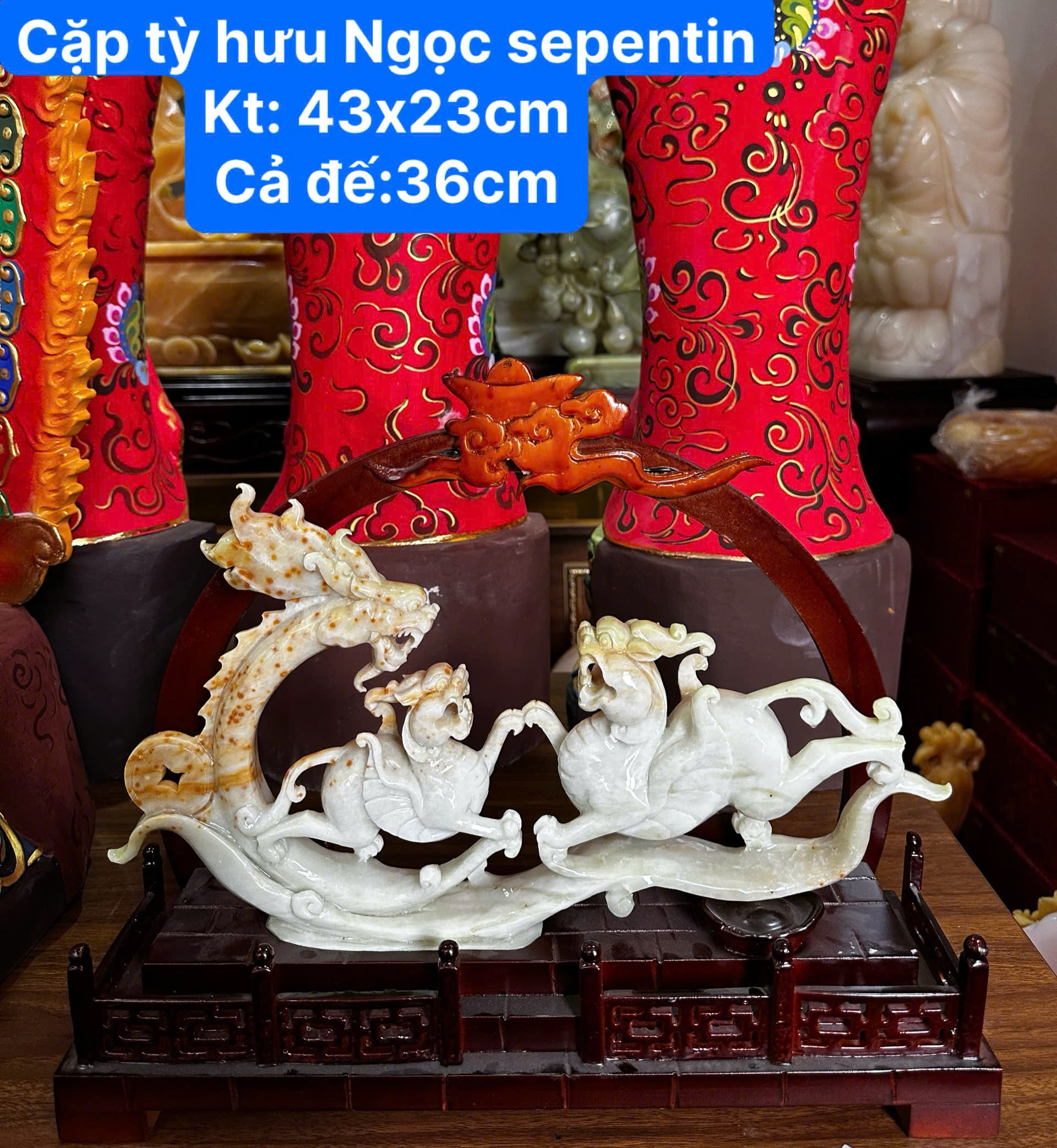 Cặp Tỳ Hưu ngọc serpentine – Linh vật chiêu tài mạnh mẽ, trấn trạch và giữ gìn của cải