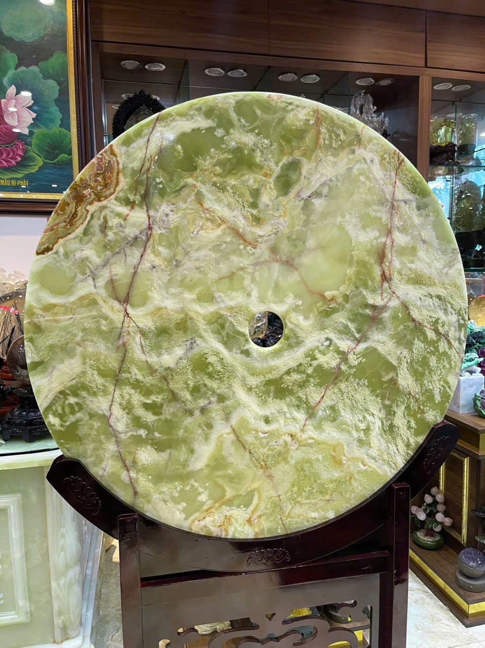 Đồng Tâm Ngọc Onyx Xanh Tuyệt Tác Lục Bảo, Phong Thủy Vương Giả Vượng Tài
