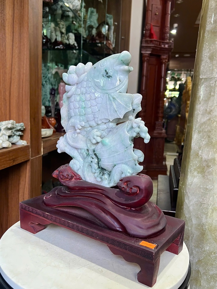 Cá Chép Liên Niên Hữu Dư Ngọc Phỉ Thuý - Quà Tặng Dư Dả Sung Túc