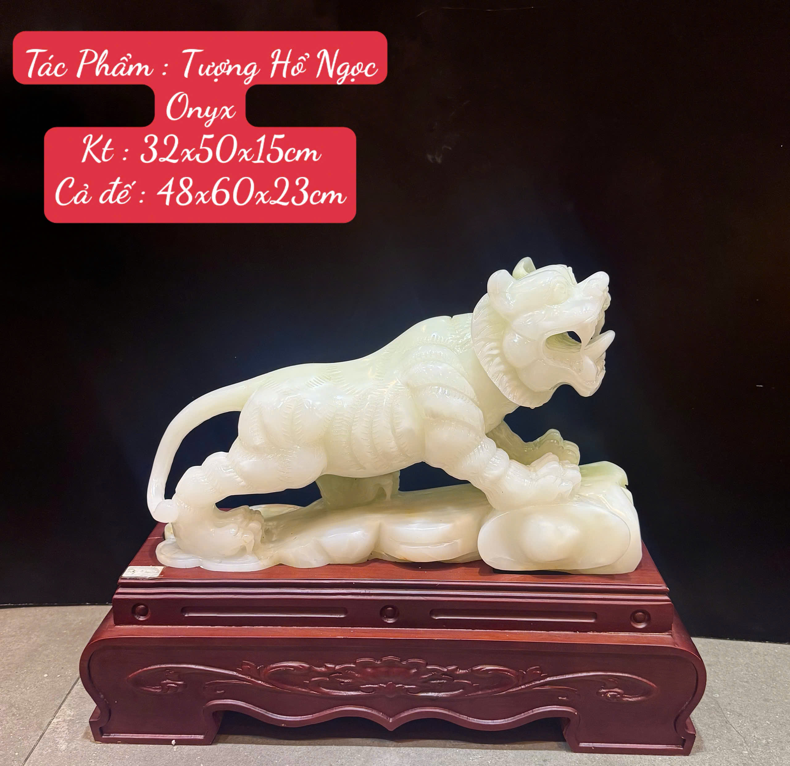 Tượng Hổ Ngọc Onyx Kiệt Tác Trấn Trạch Hóa Sát, Khai Mở Bứt Phá Và Củng Cố Uy Quyền